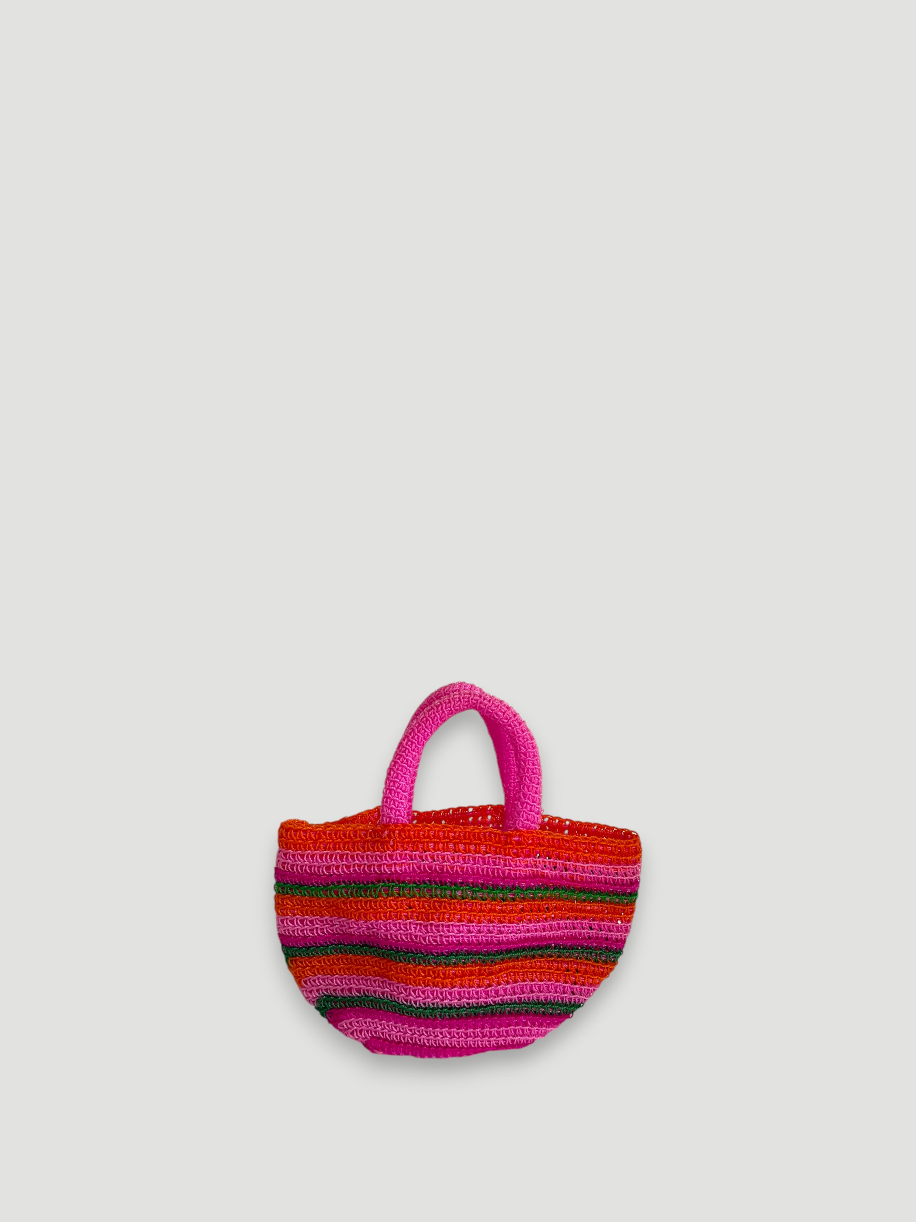 N°32SC - SAC PANIER CROCHET STRI XS - MINI - multicolors