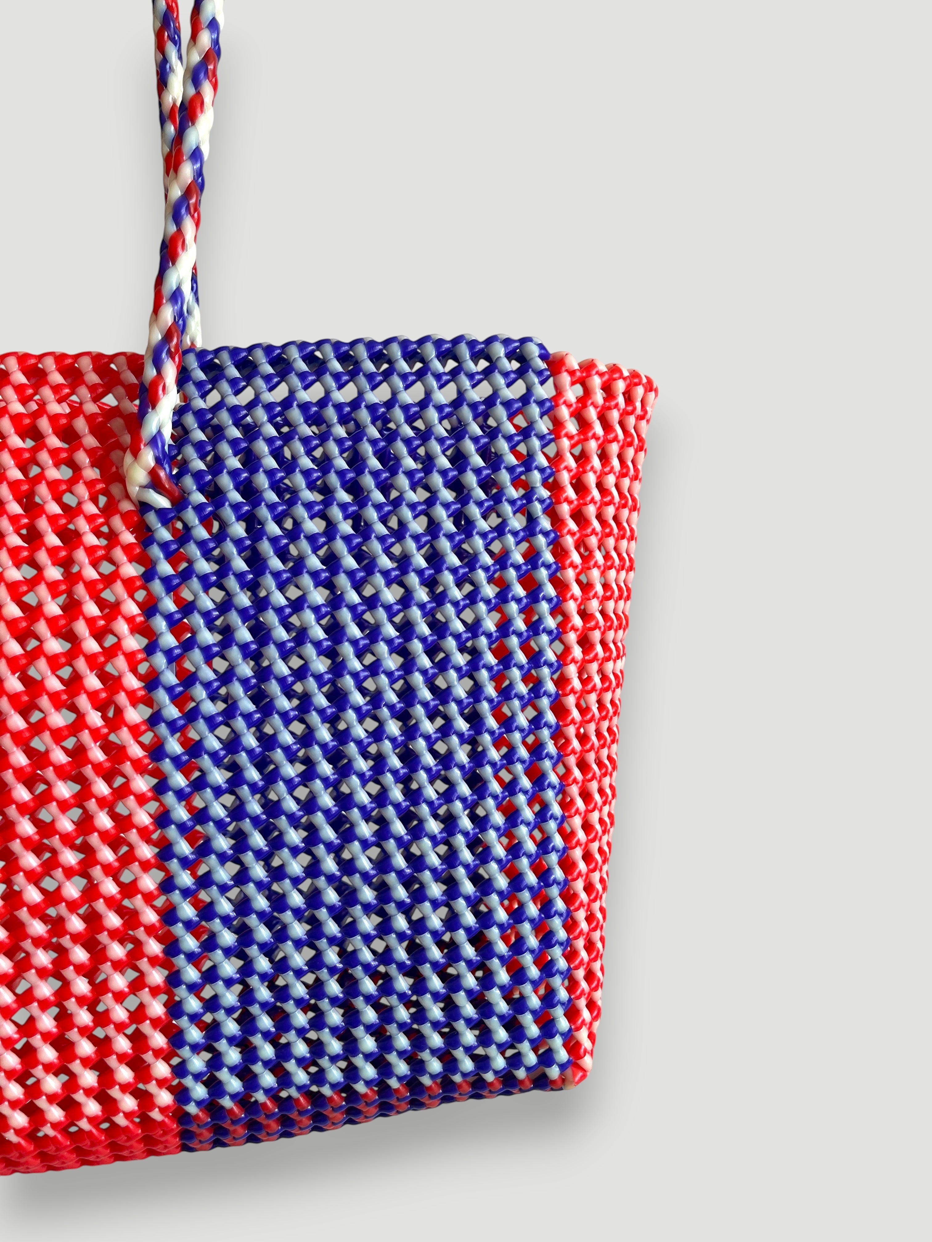 N°415XL - SAC PANIER TRESSÉ MAIN - MAXI - multicolors