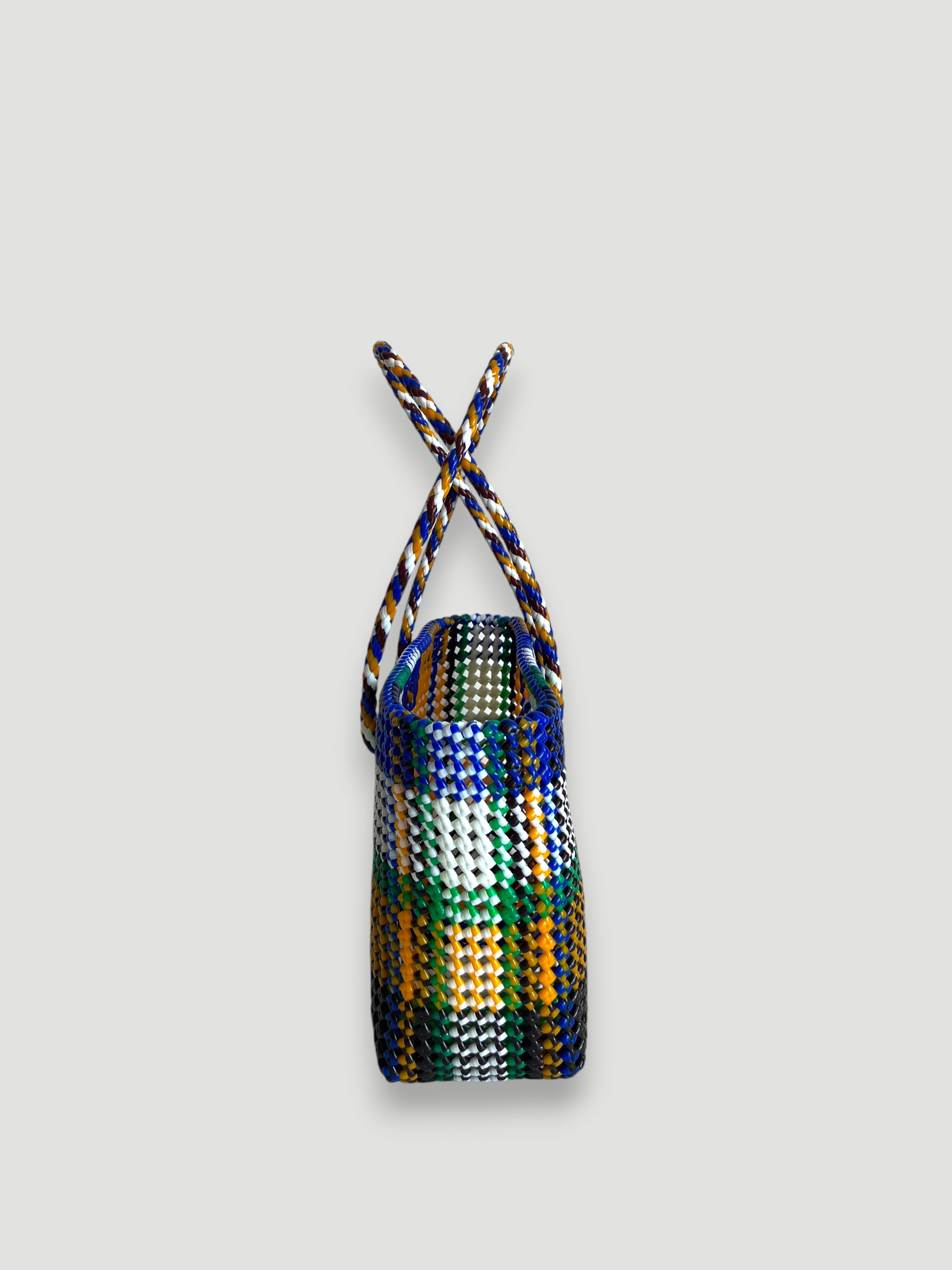 N°434M - SAC PANIER TRESSÉ MAIN - MOYEN - multicolors
