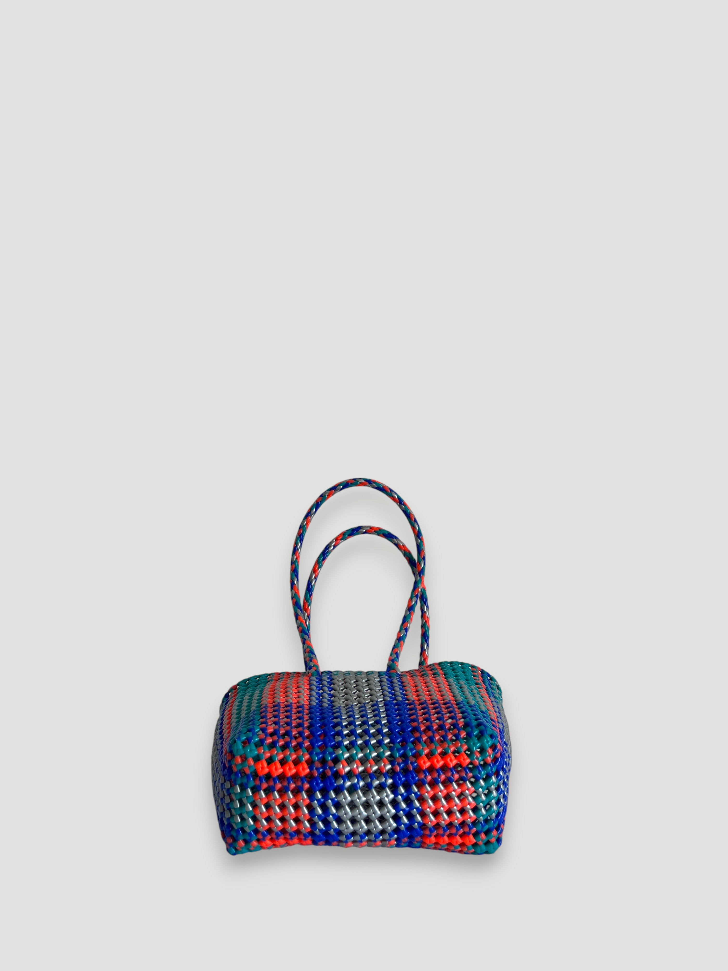 N°453S - SAC PANIER TRESSÉ MAIN - PETIT - multicolors