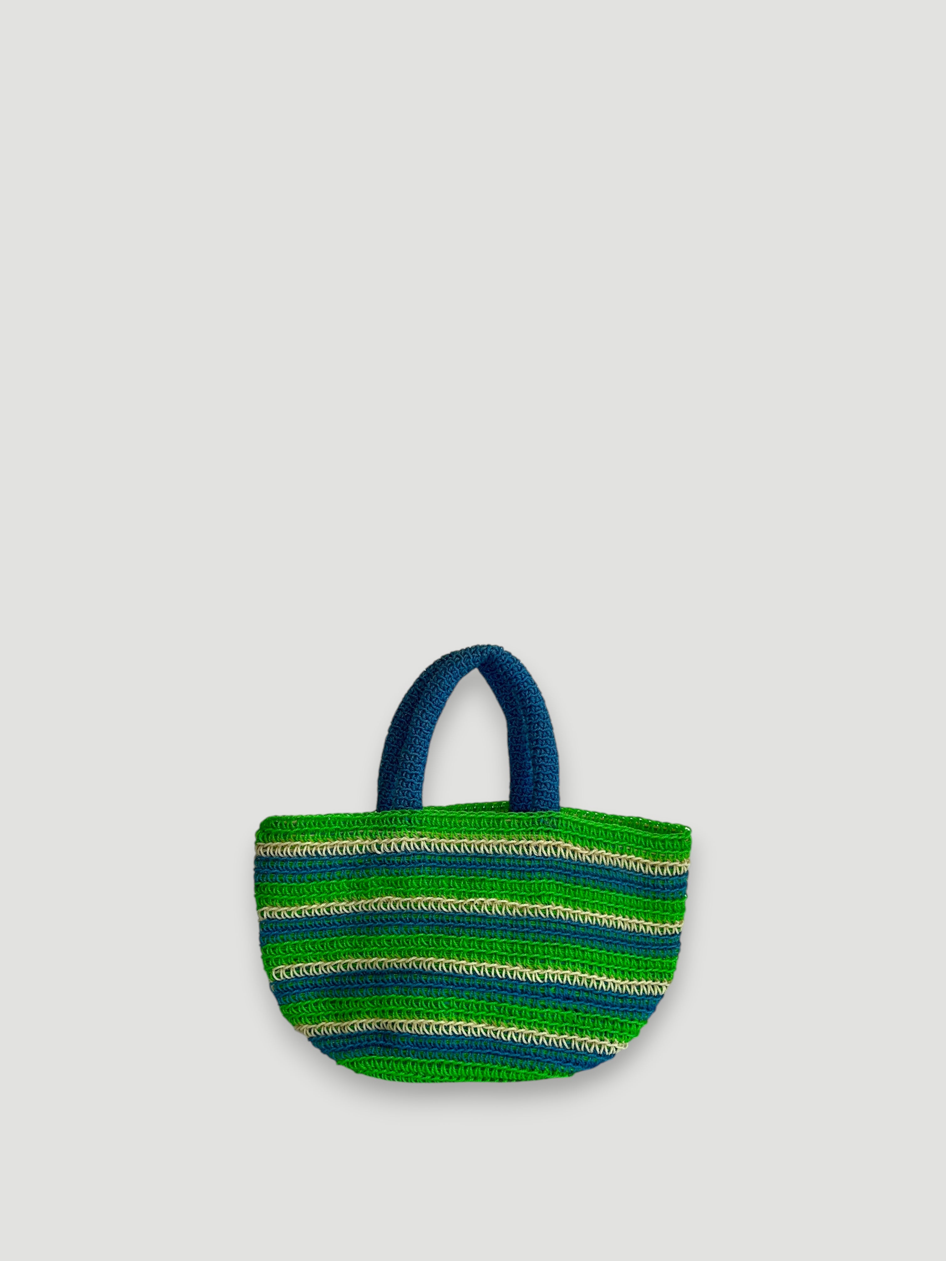 N°21SC - SAC PANIER CROCHET STRIE XS - MINI - multicolors