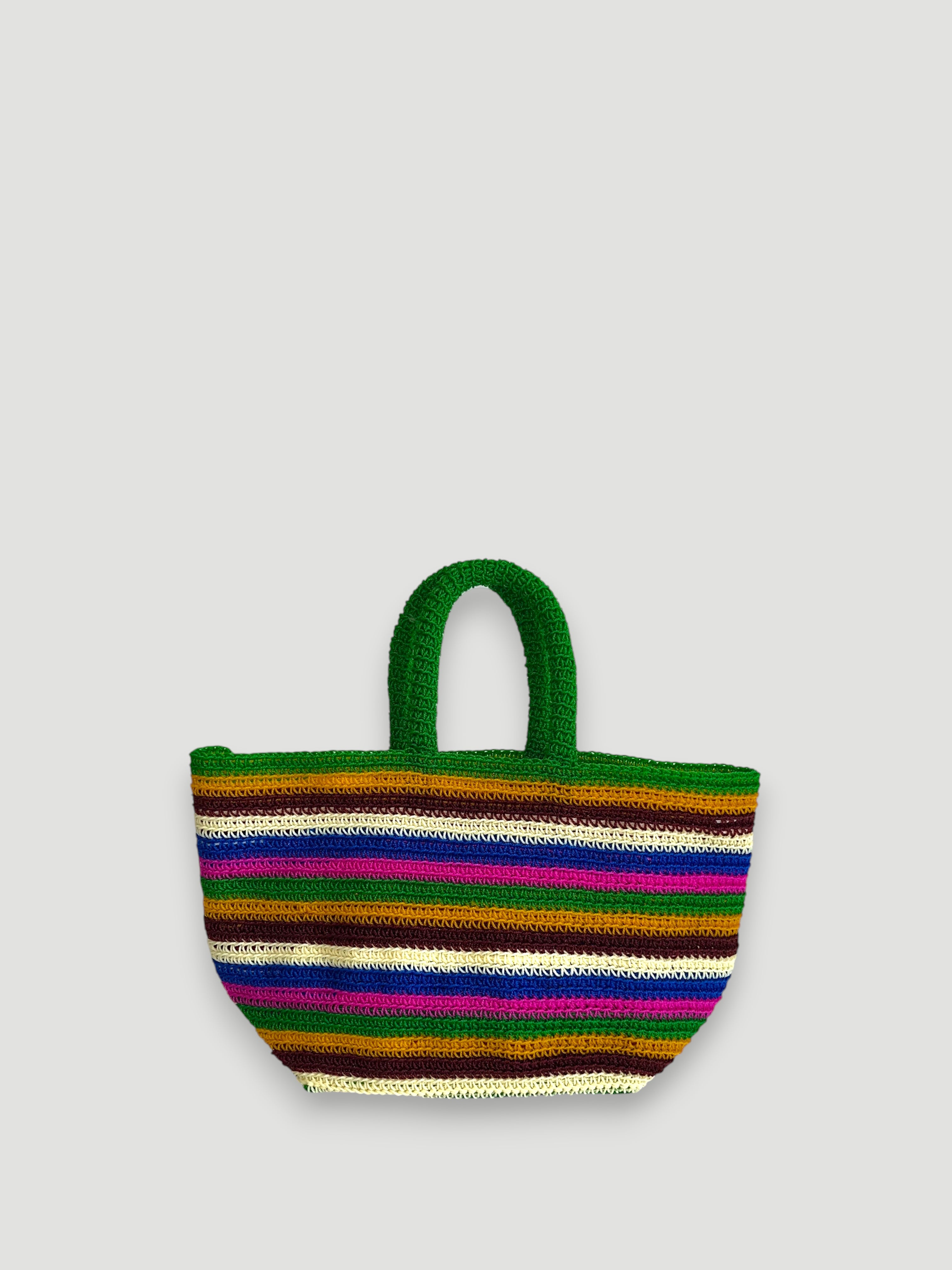 N°4SC - CROCHET BASKET BAG - MEDIUM - multicolors