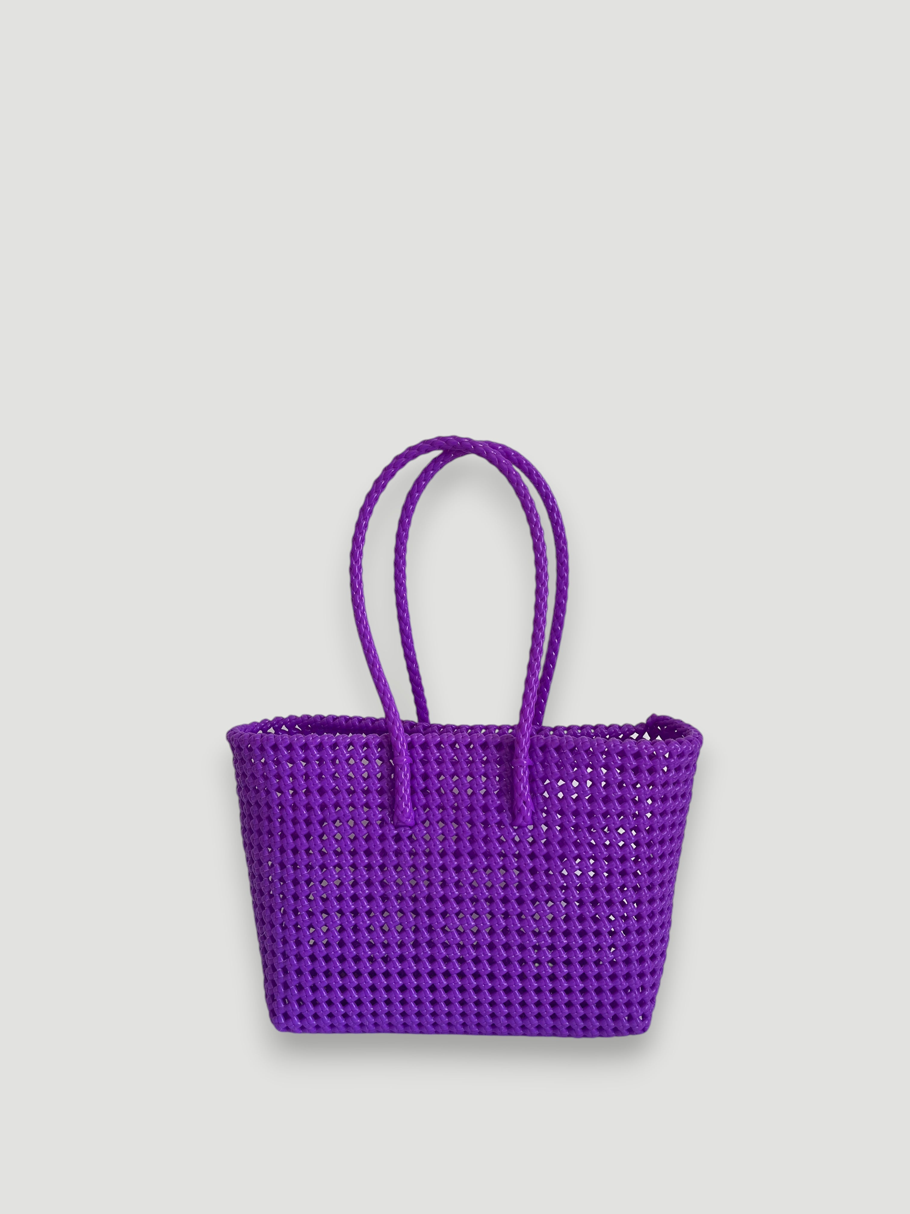 N°44M - SAC PANIER TRESSÉ MAIN - MOYEN - violet