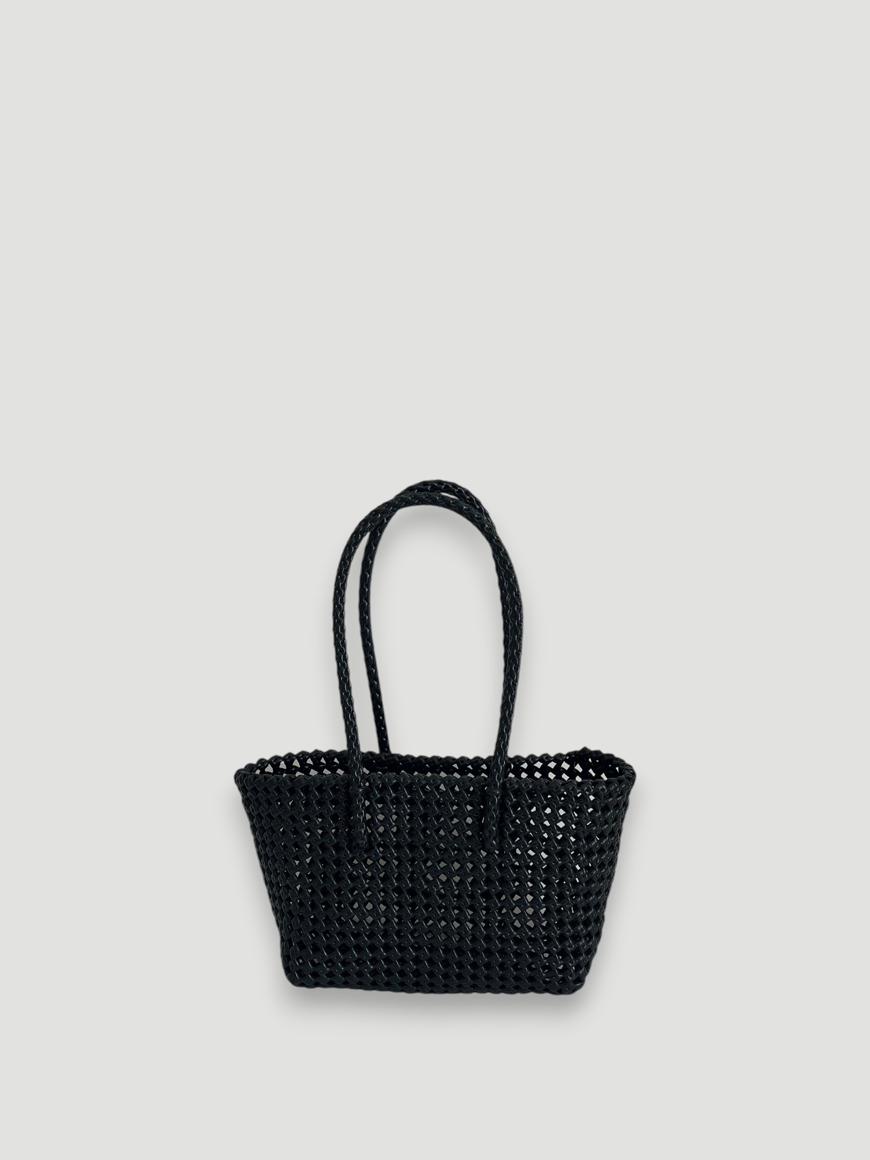 No. 47S - Hand-braided basket bag - small - black