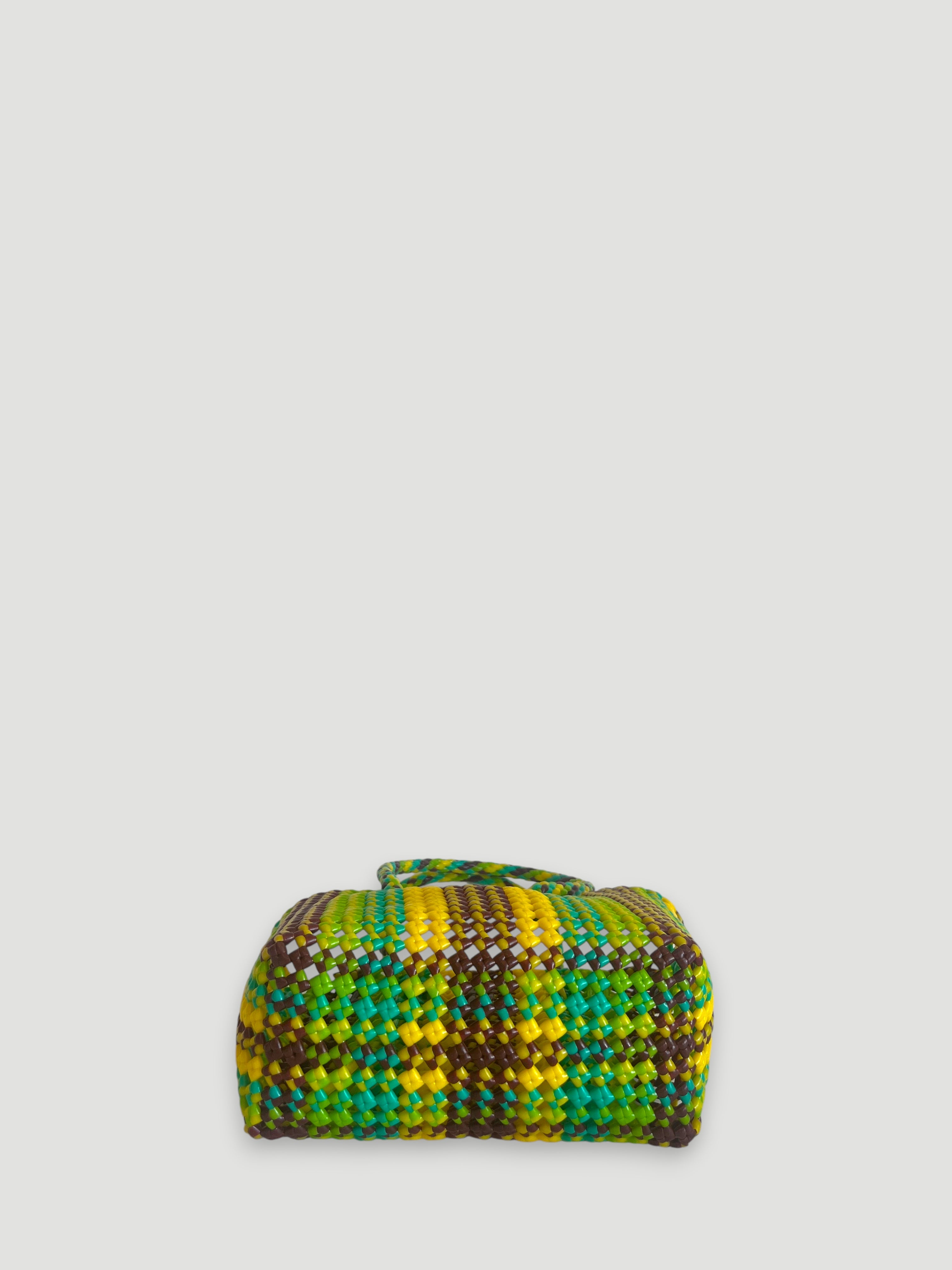 N°245S - SAC PANIER TRESSÉ MAIN - PETIT - multicolors
