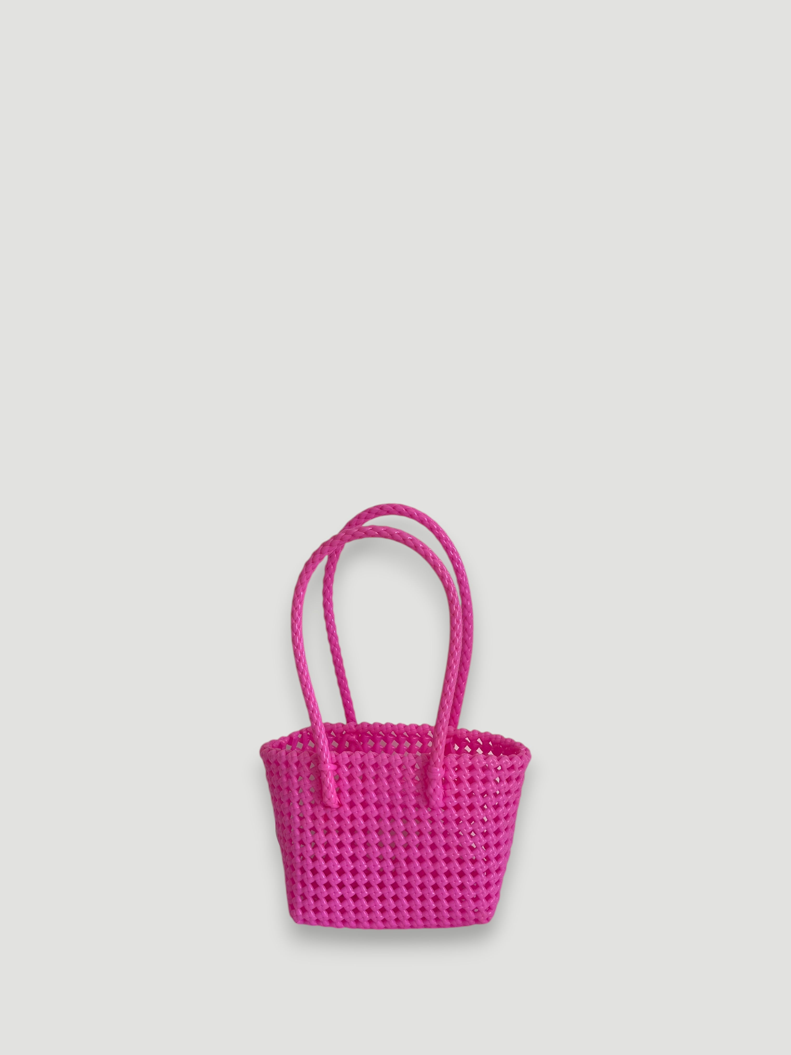 N°39XS - SAC PANIER TRESSÉ MAIN - MINI - rose clair
