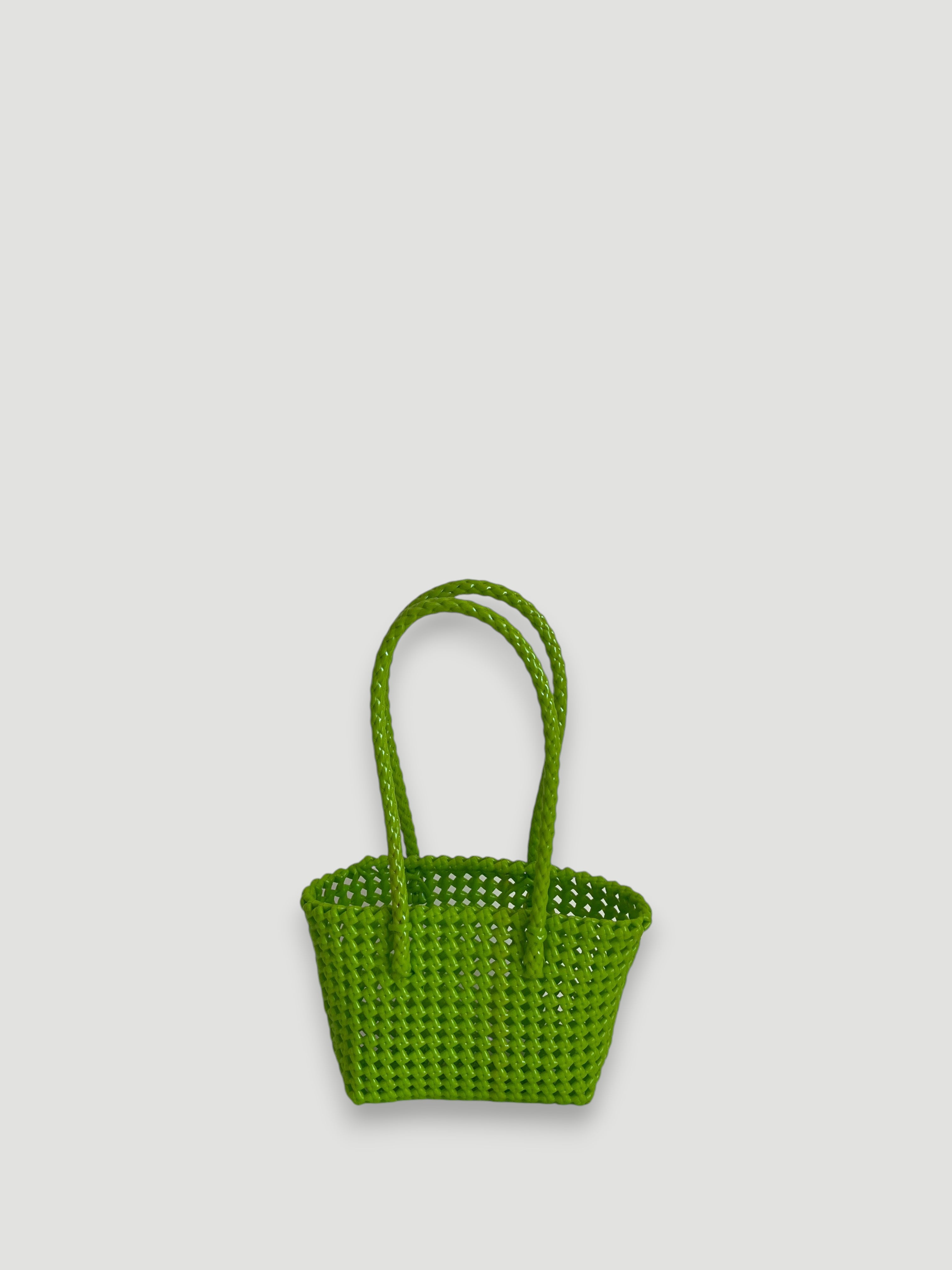 N°137XS - SAC PANIER TRESSÉ MAIN - MINI - vert clair