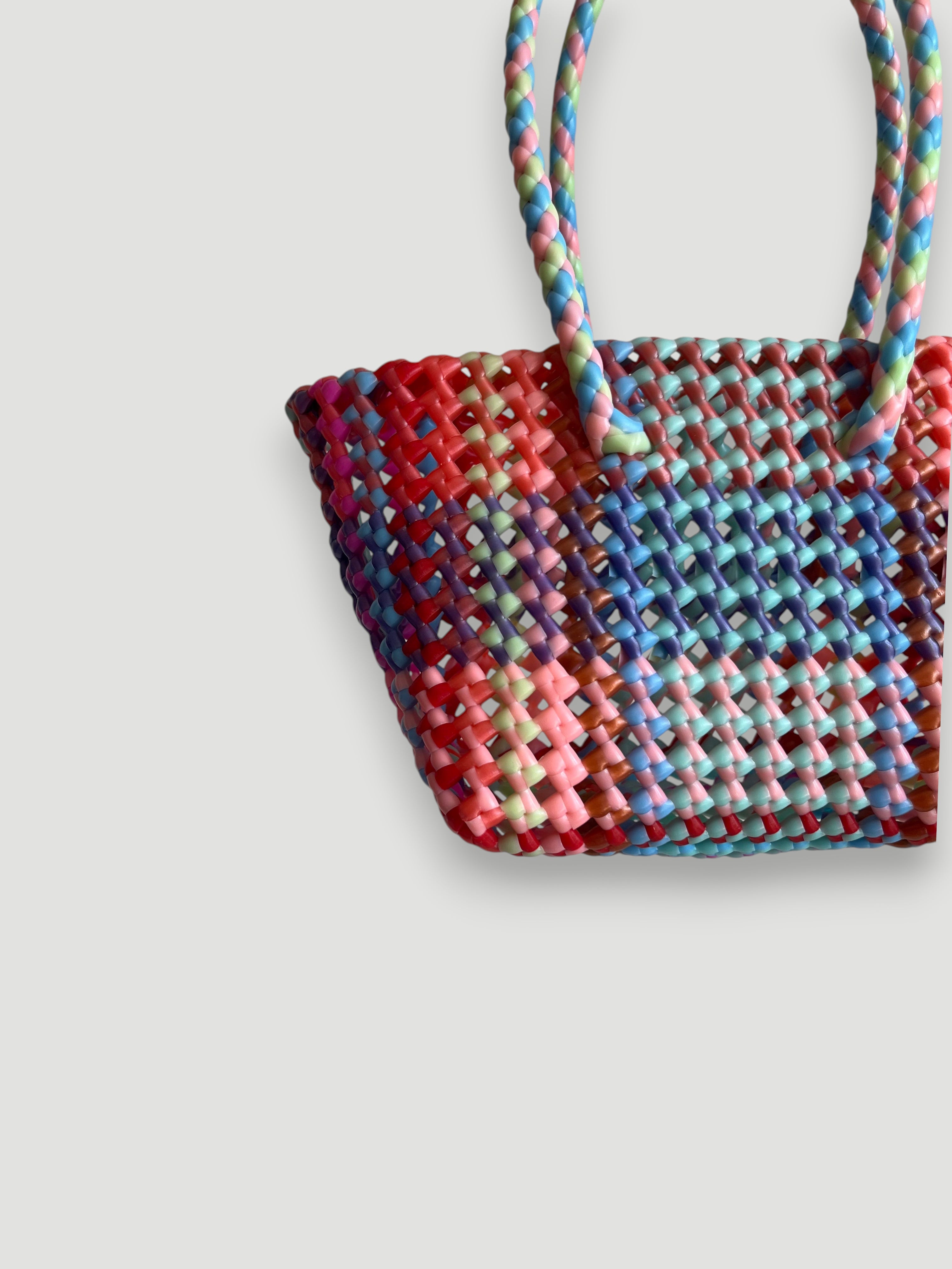 No. 100XS - HAND-WOVEN BASKET BAG - MINI - multicolored