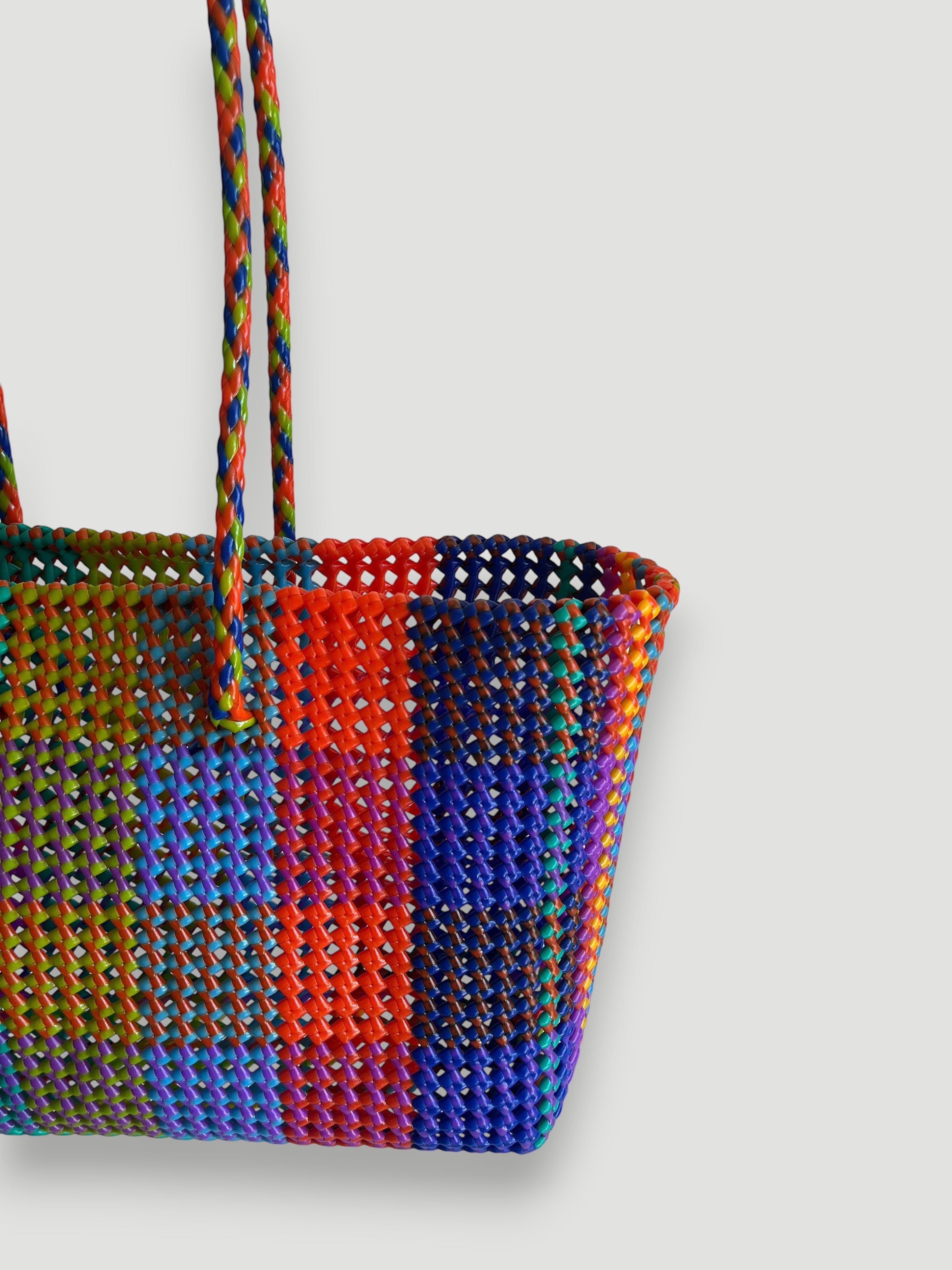 No. 494XL - Hand-braided basket bag - maxi - multicoloured