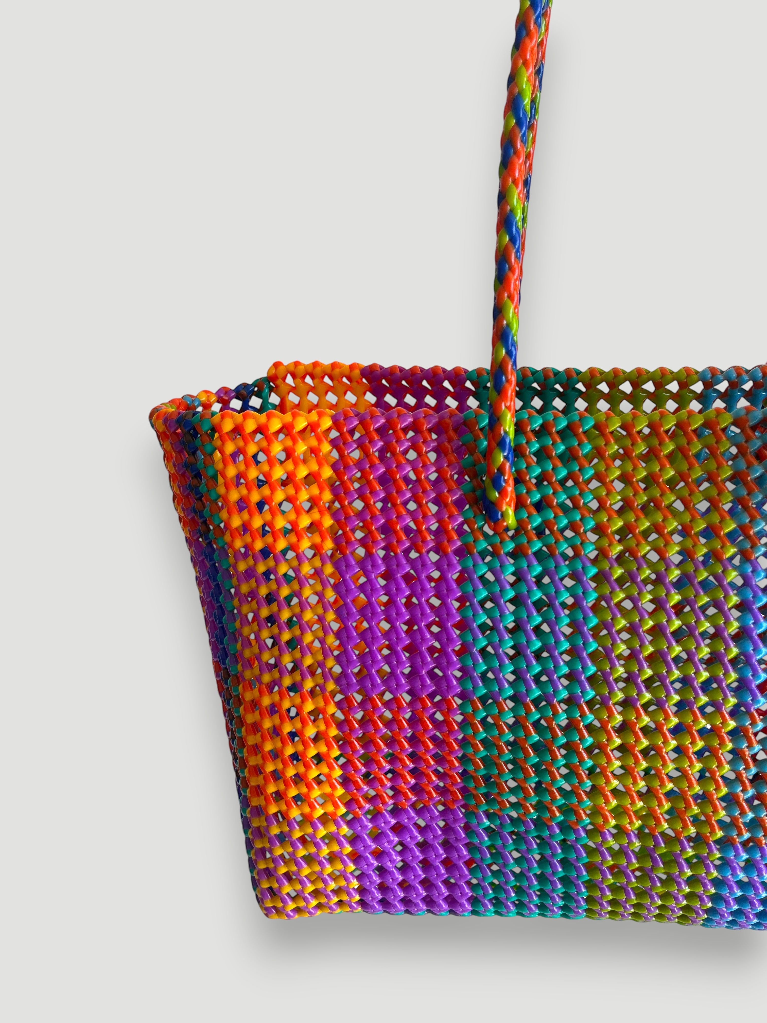 No. 494XL - Hand-braided basket bag - maxi - multicoloured