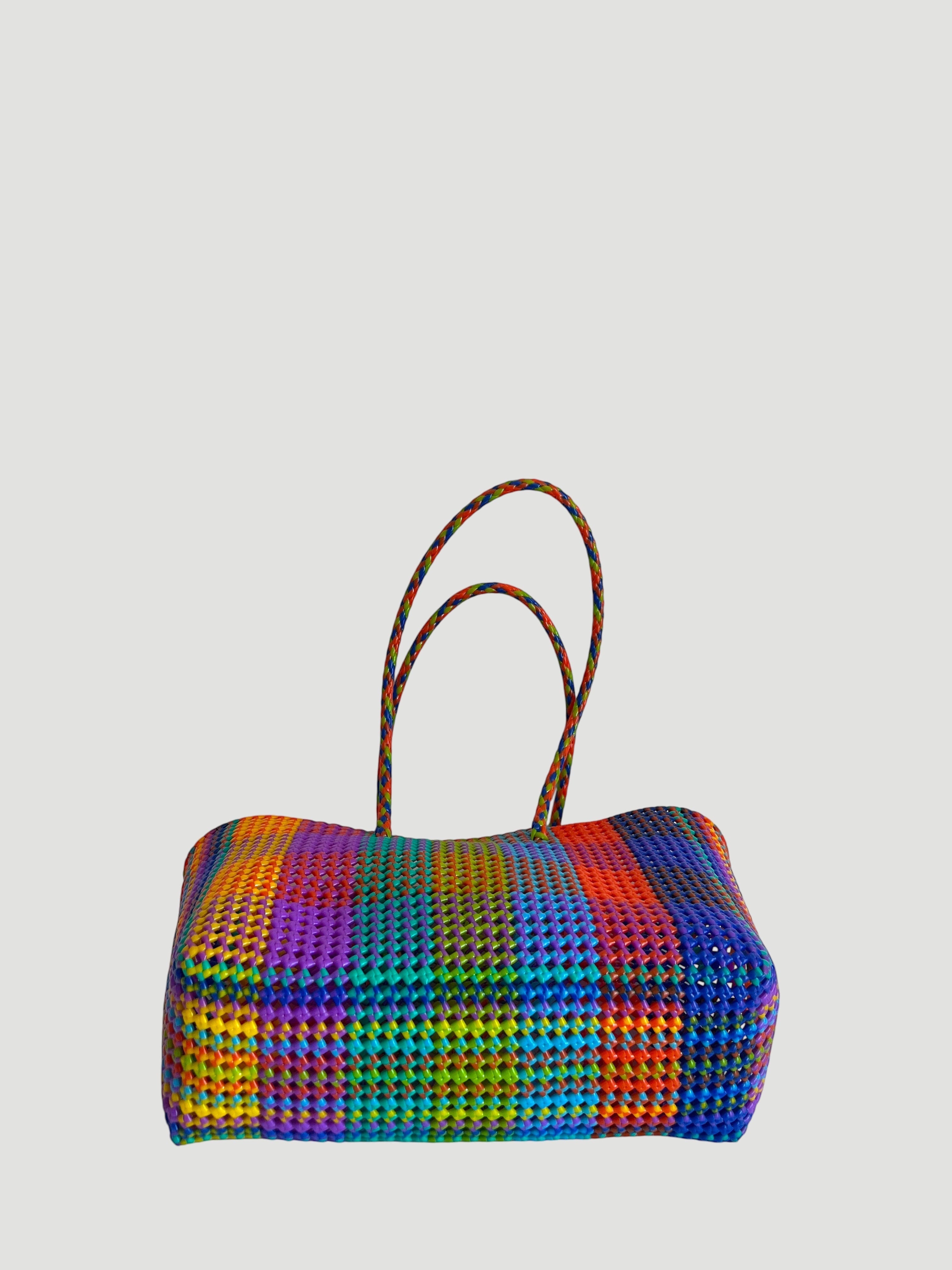 N°494XL - SAC PANIER TRESSÉ MAIN - MAXI - multicolors