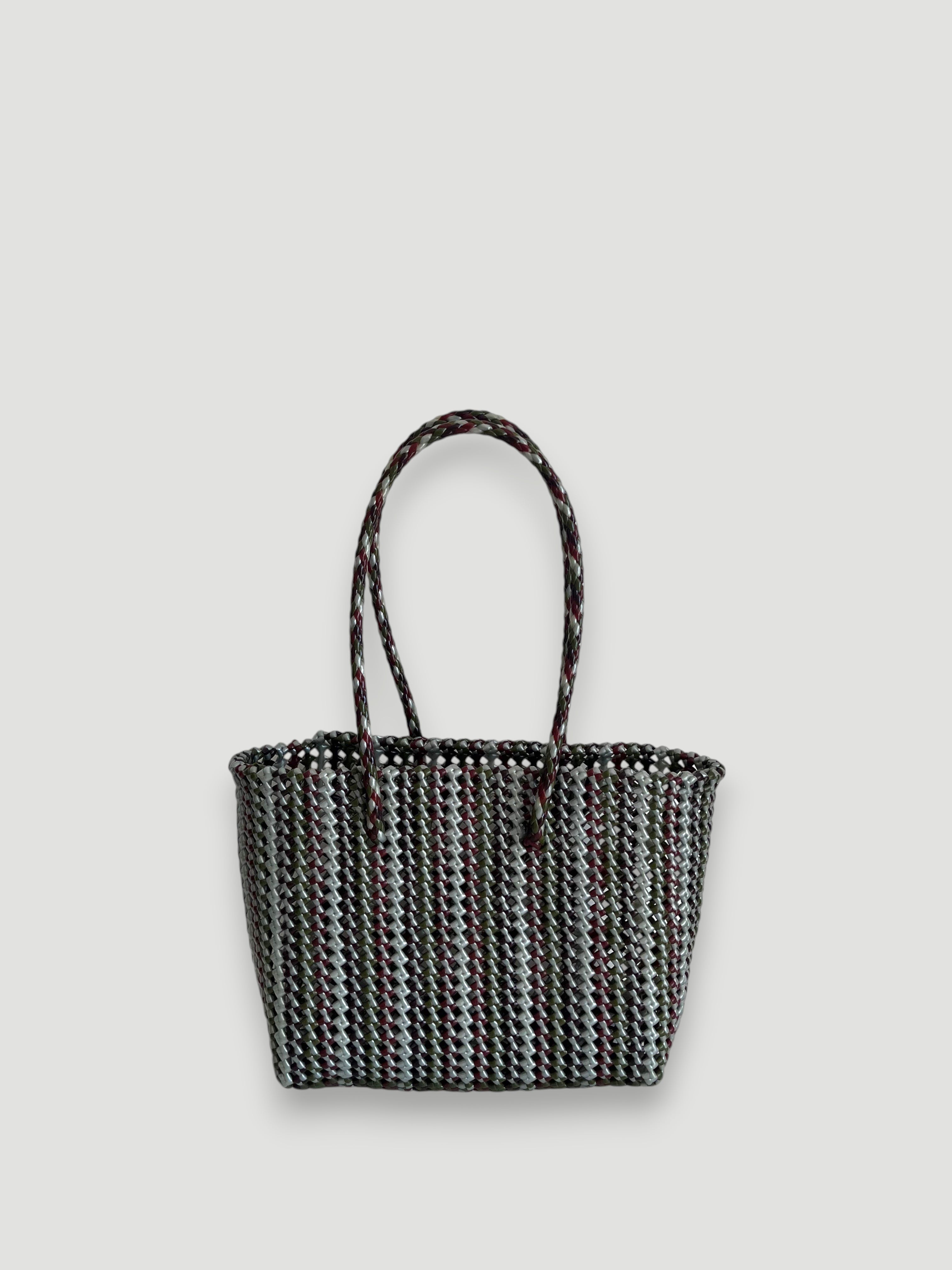 N°503M - SAC PANIER TRESSÉ MAIN - MOYEN - multicolors