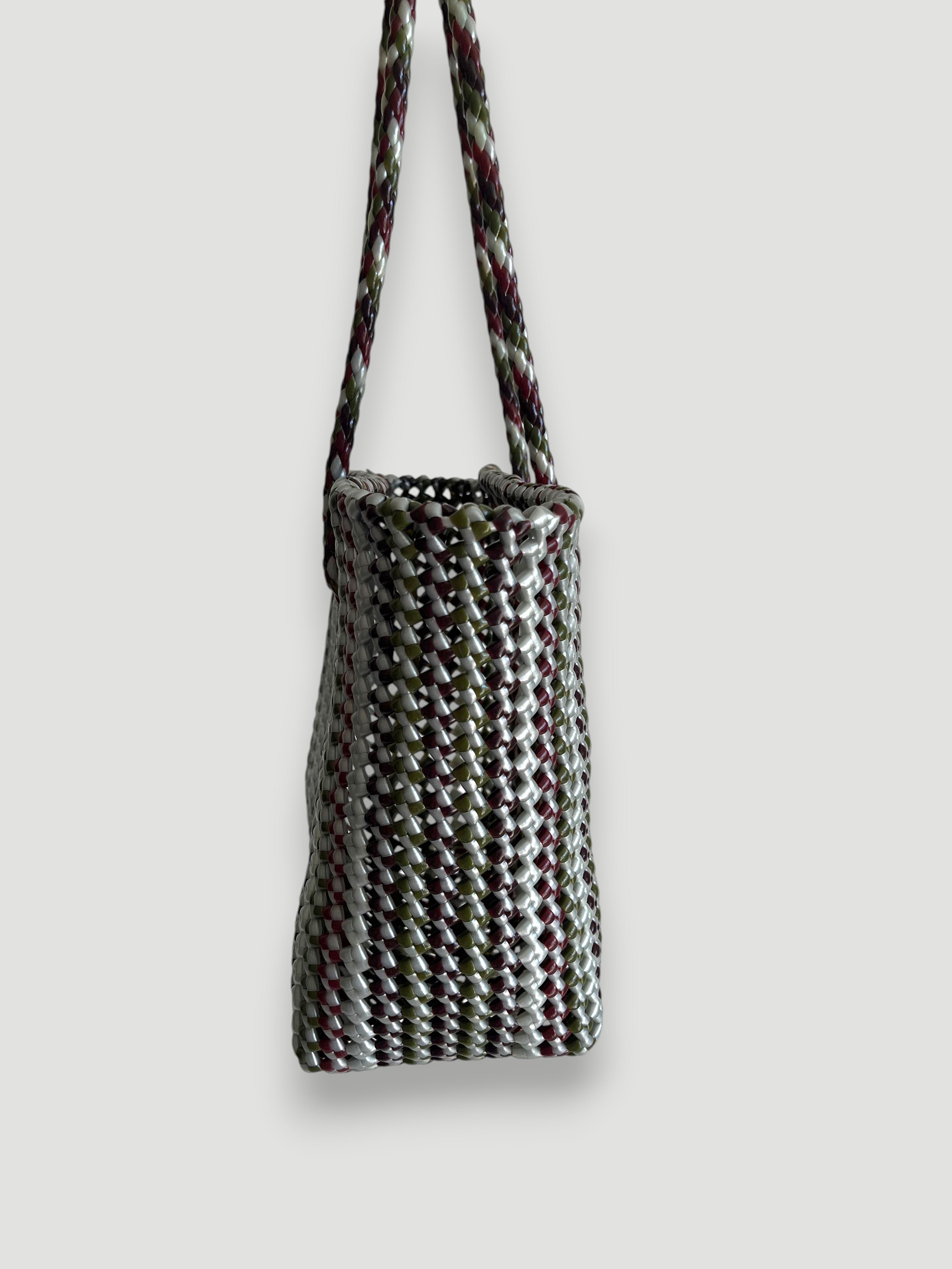 N°503M - SAC PANIER TRESSÉ MAIN - MOYEN - multicolors