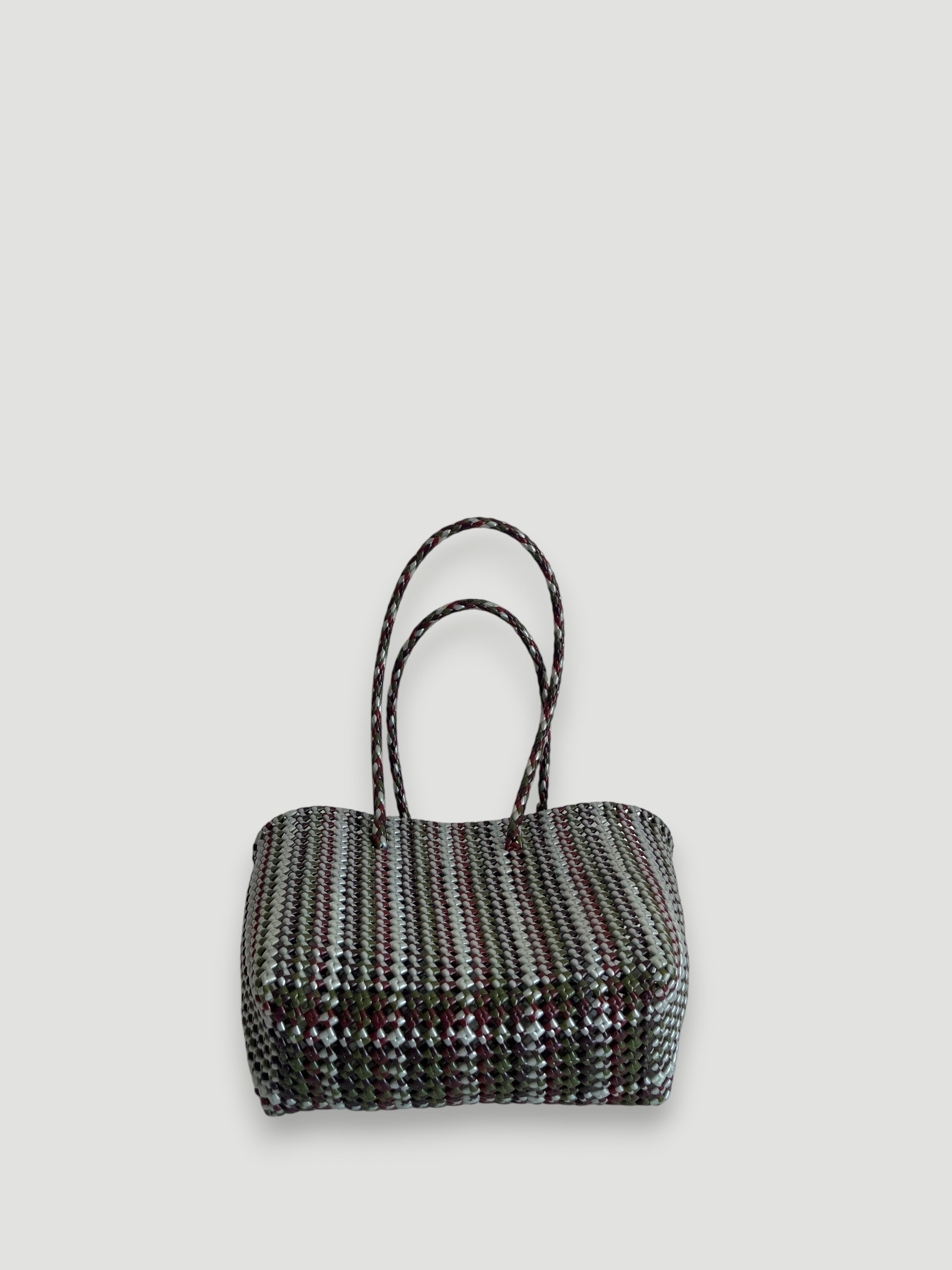 N°503M - SAC PANIER TRESSÉ MAIN - MOYEN - multicolors