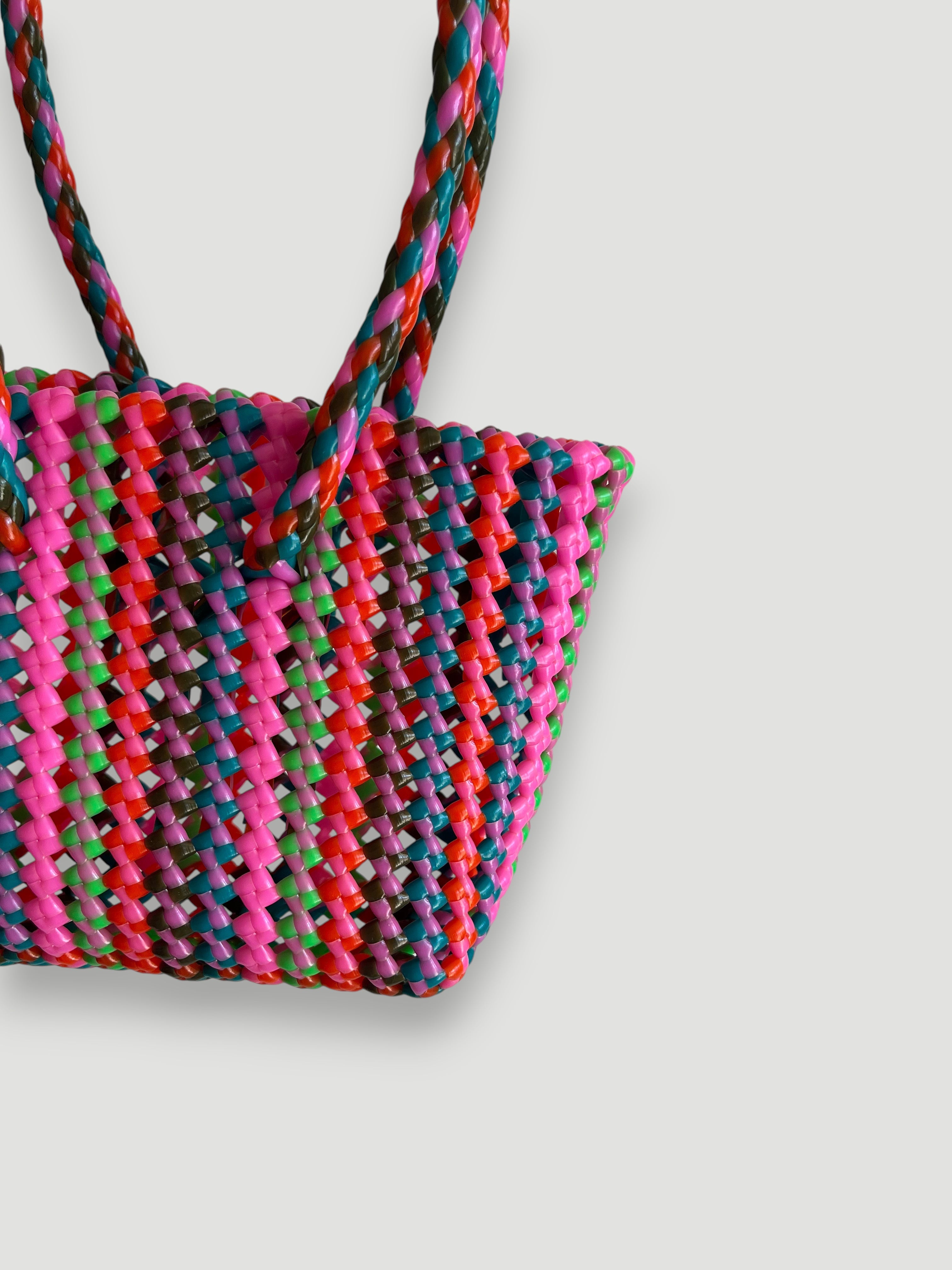 No. 504XS - Hand-woven basket bag - mini - multicolours