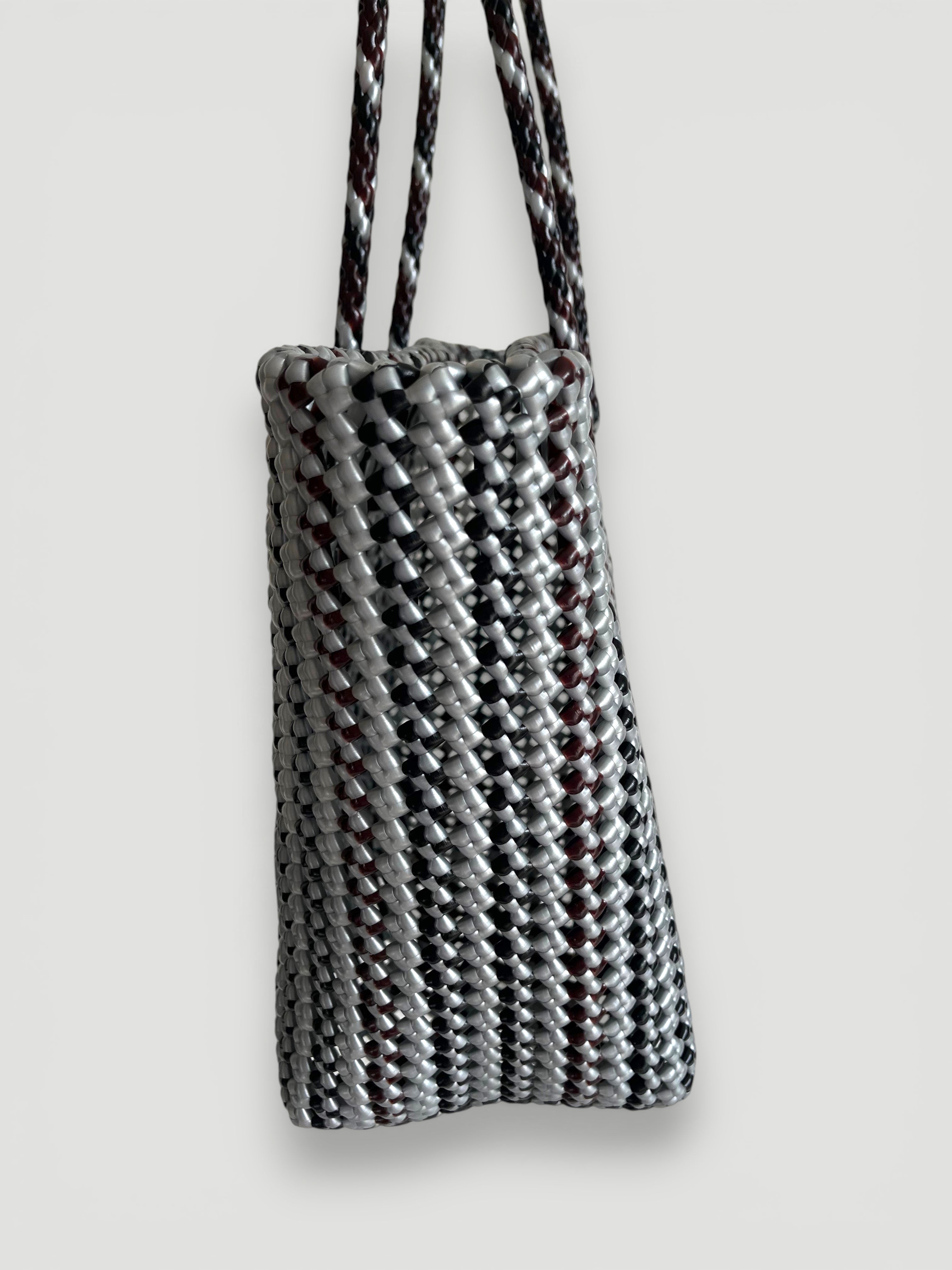 N°503L - SAC PANIER TRESSÉ  MAIN - GRAND - multicolors