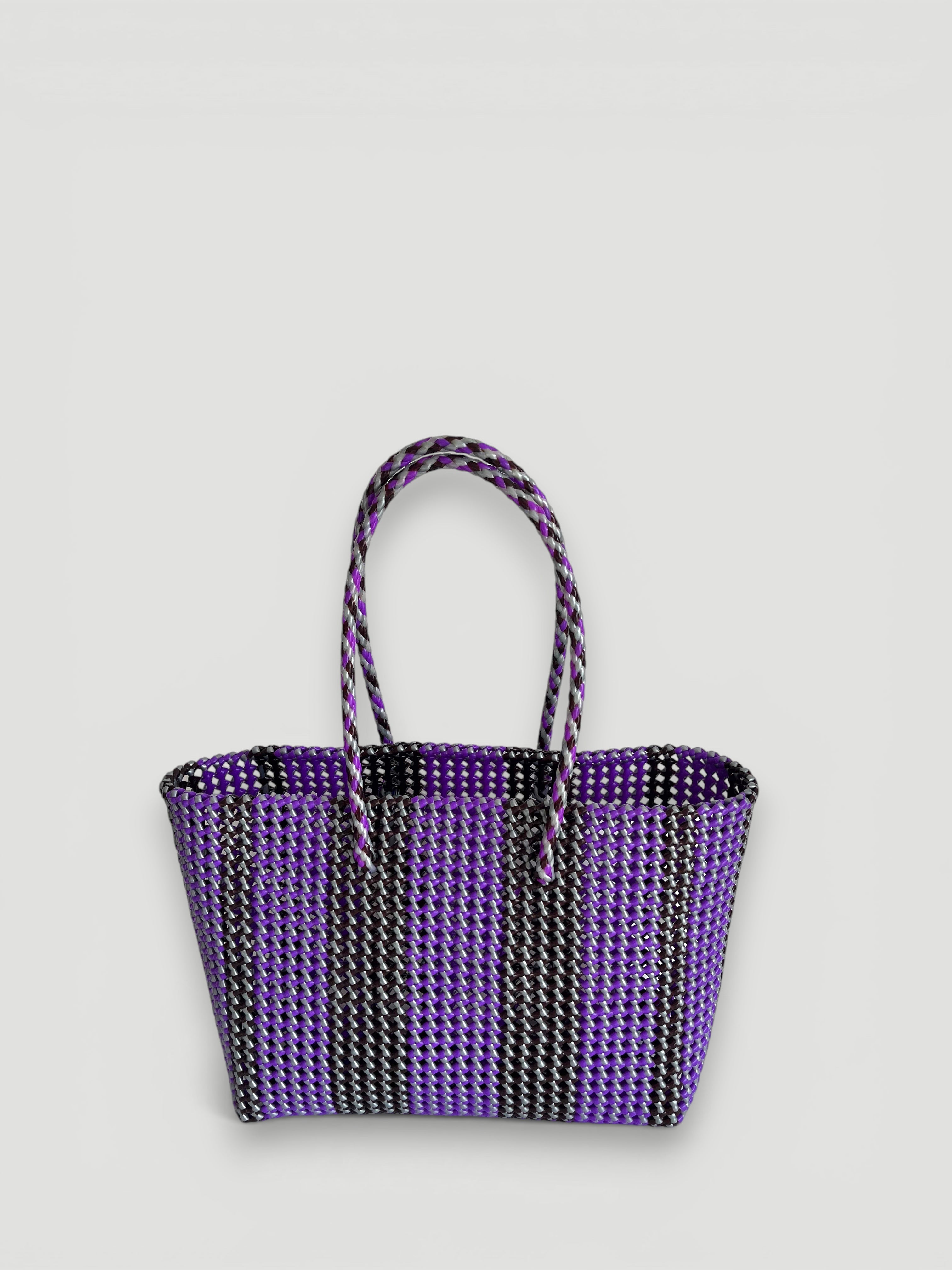 N°261L bis - SAC PANIER TRESSÉ  MAIN - GRAND - multicolors