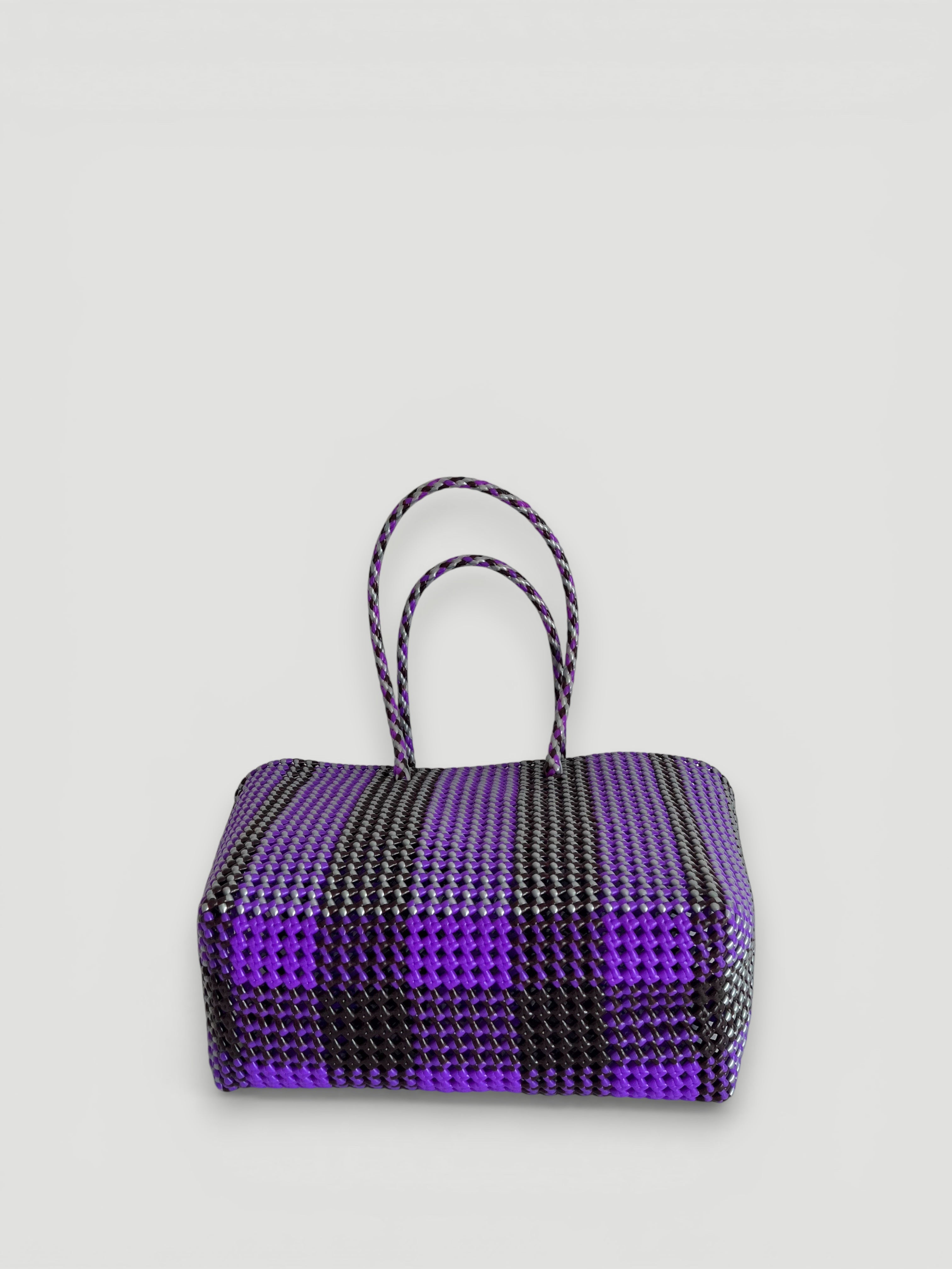 N°261L bis - SAC PANIER TRESSÉ  MAIN - GRAND - multicolors