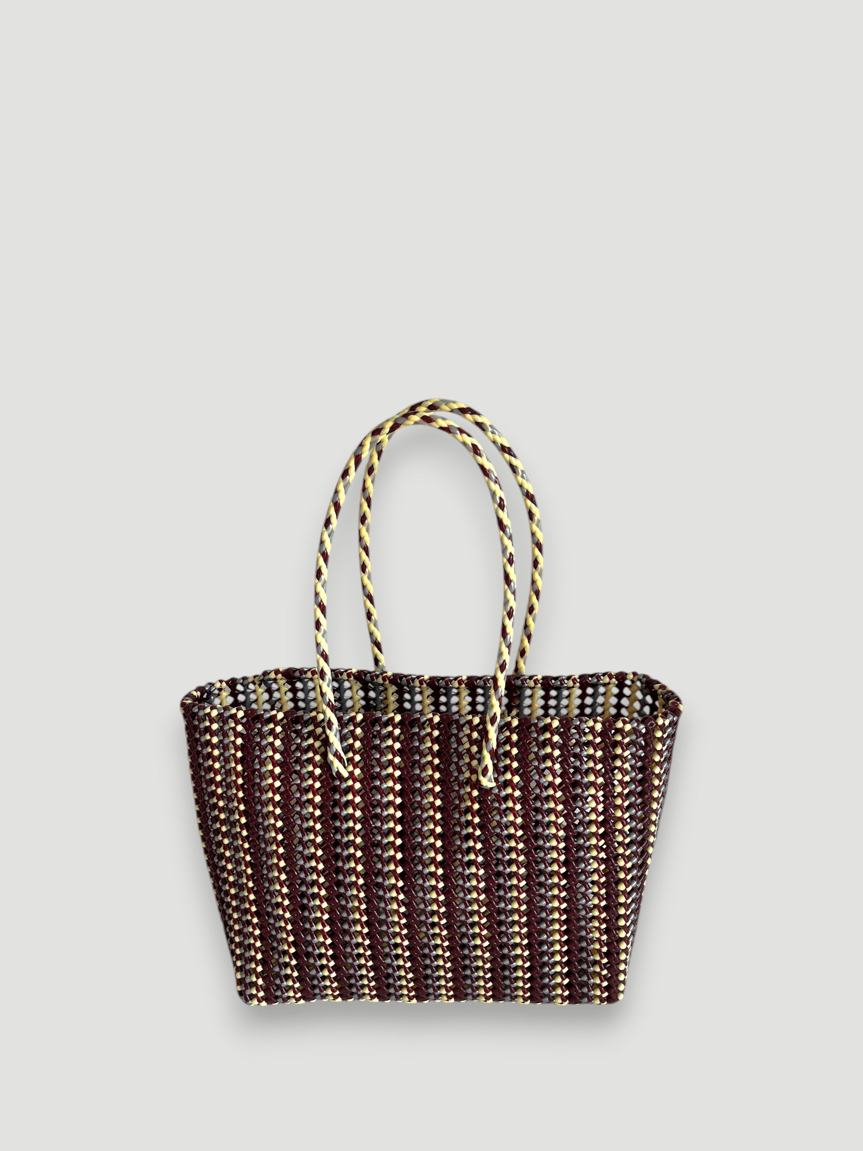 N°302L - SAC PANIER TRESSÉ MAIN - GRAND - multicolors