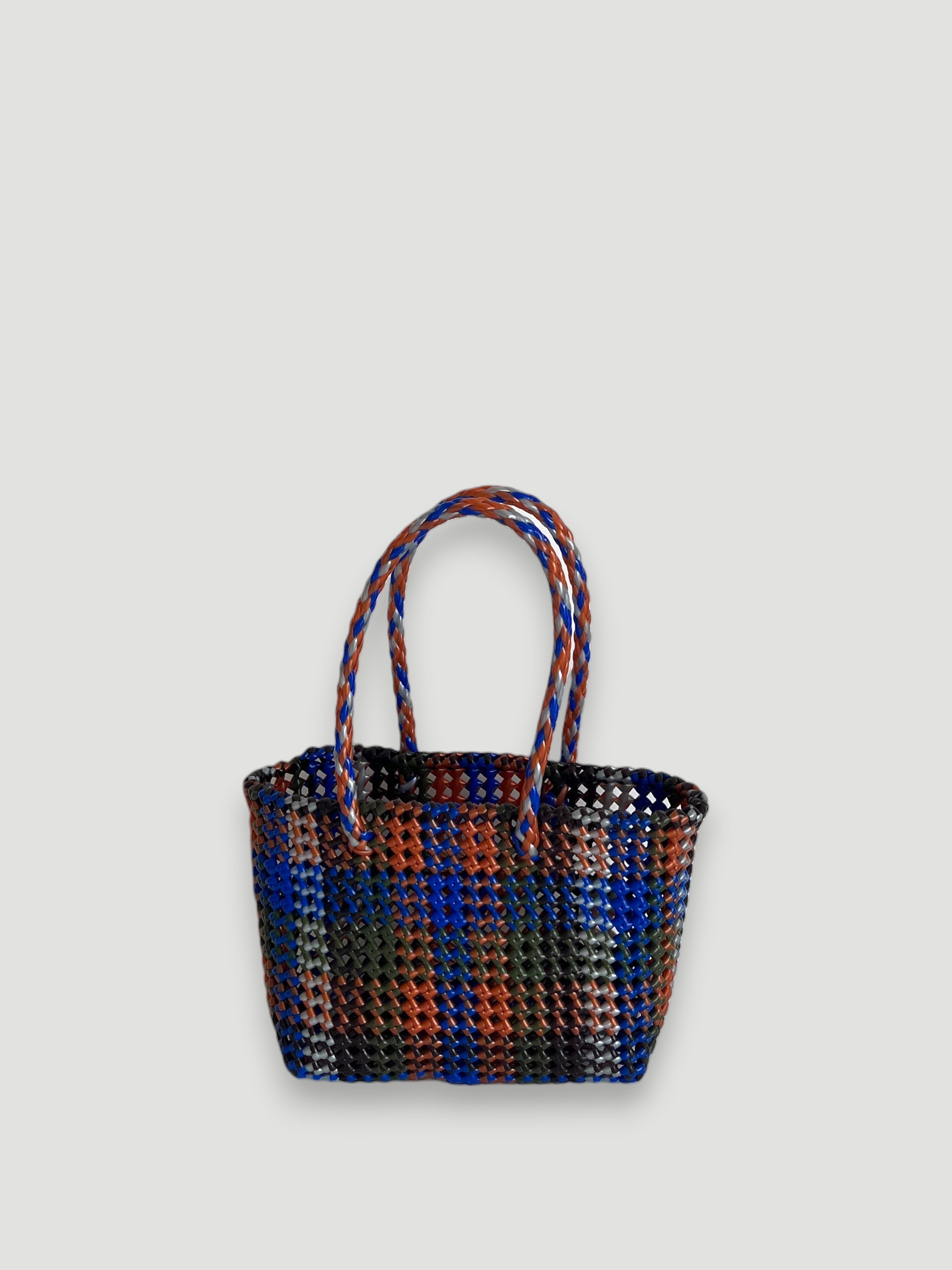 N°507S - SAC PANIER TRESSÉ MAIN - PETIT - multicolors