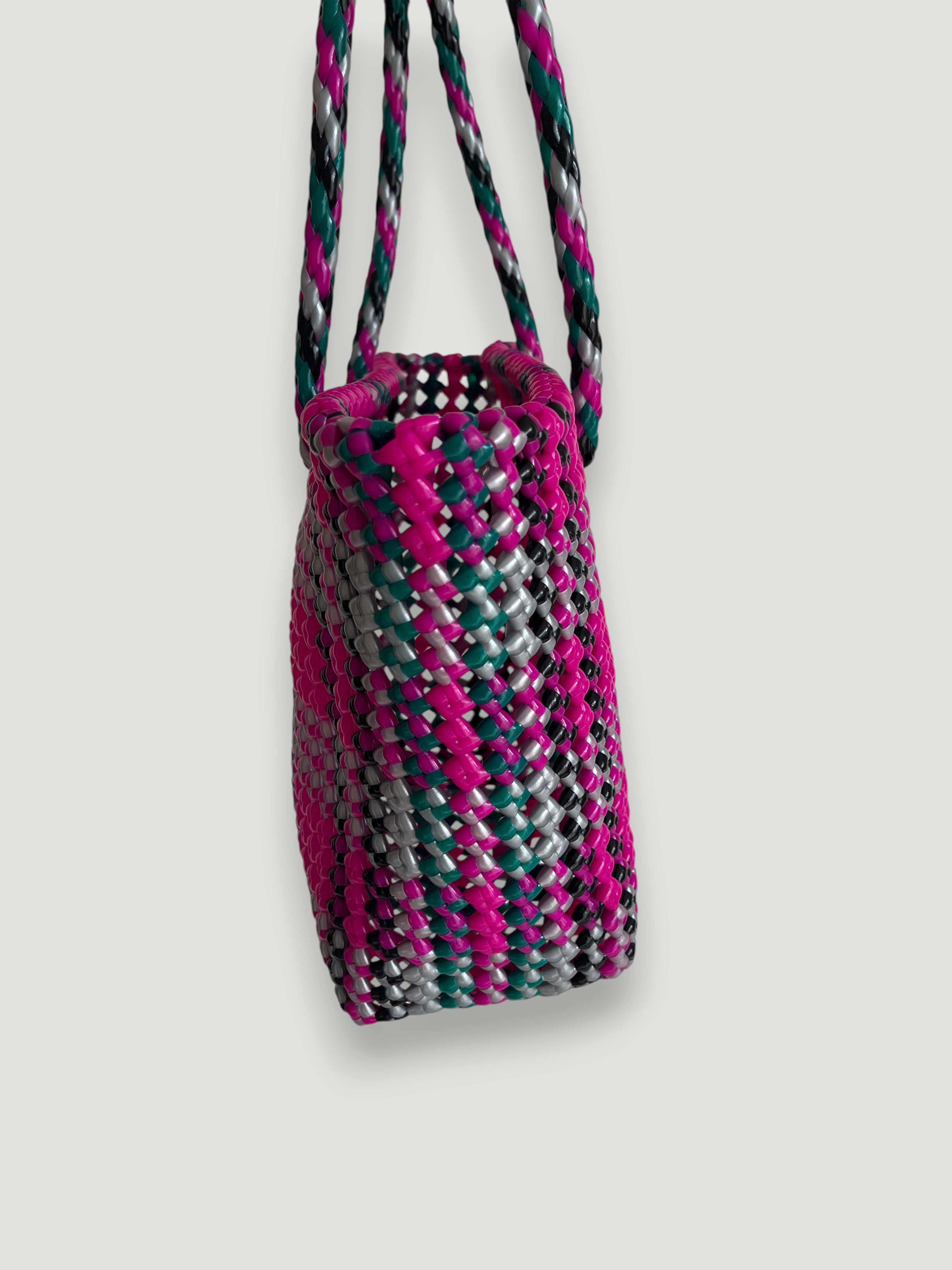 No. 508S - Hand-woven basket bag - small - multicoloured