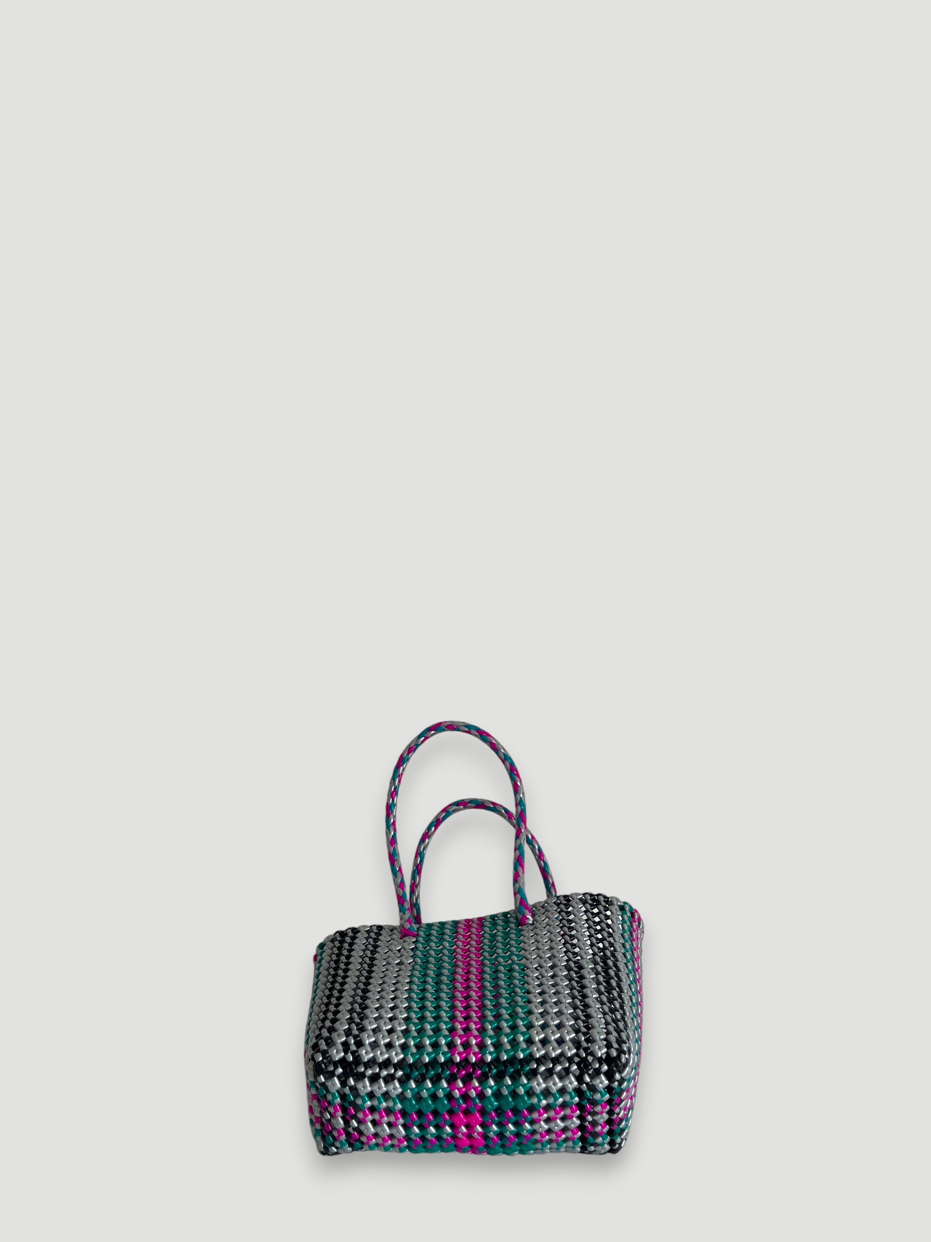 No. 508S bis - HAND-BRAIDSTAKEN BASKET BAG - SMALL - multicoloured