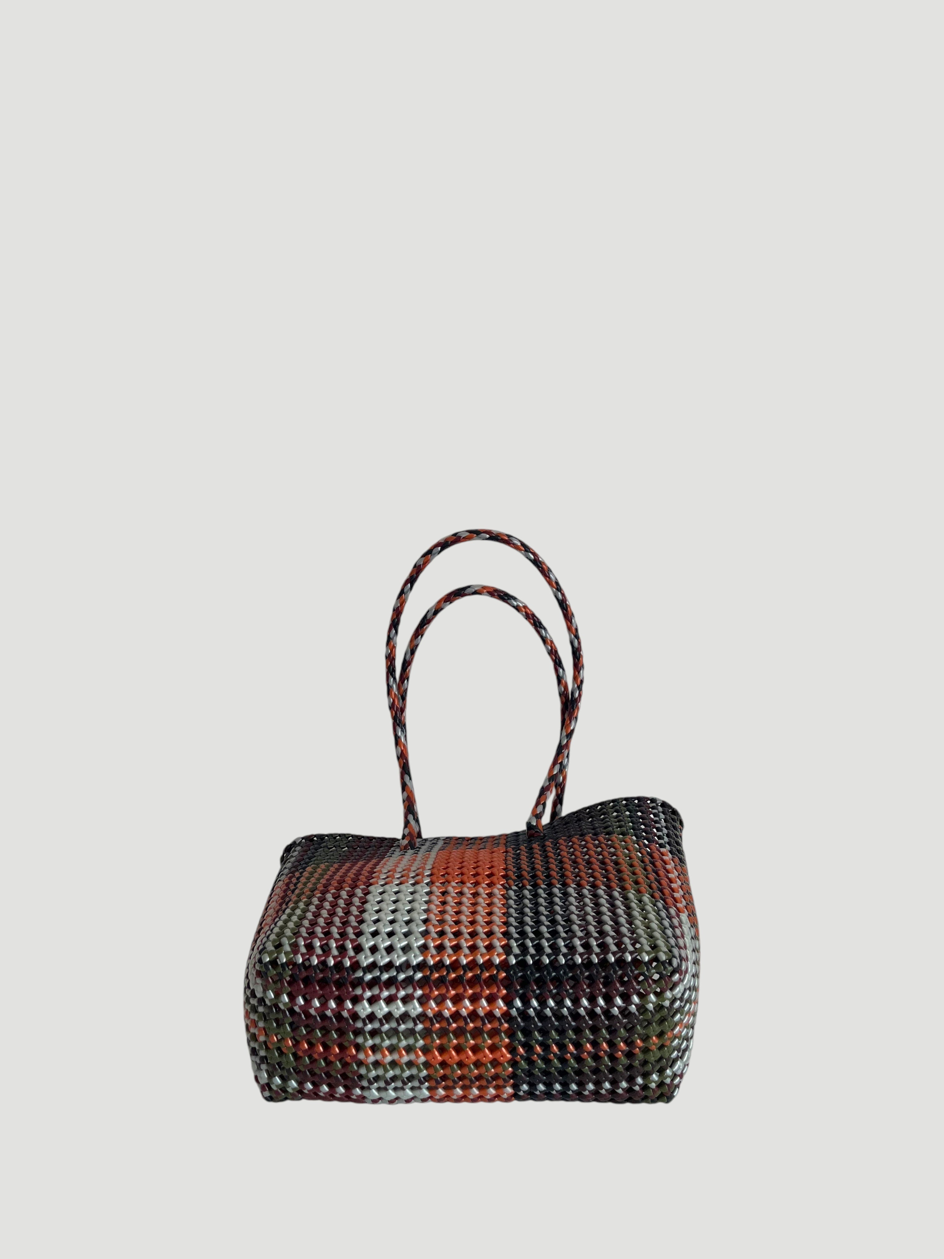 N°513M - SAC PANIER TRESSÉ MAIN - MOYEN - multicolors