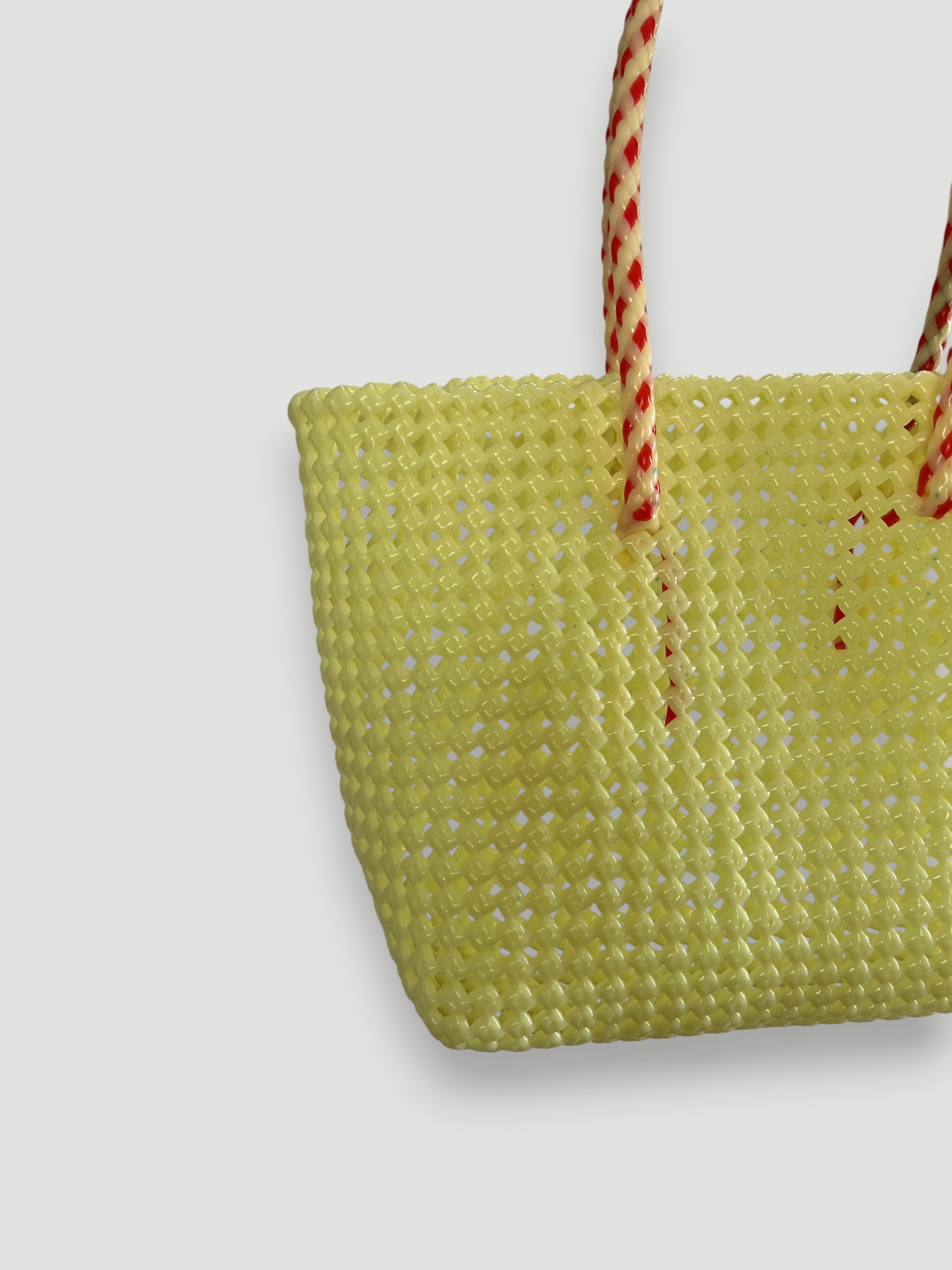 N°316M - SAC PANIER TRESSÉ MAIN - MOYEN - écru