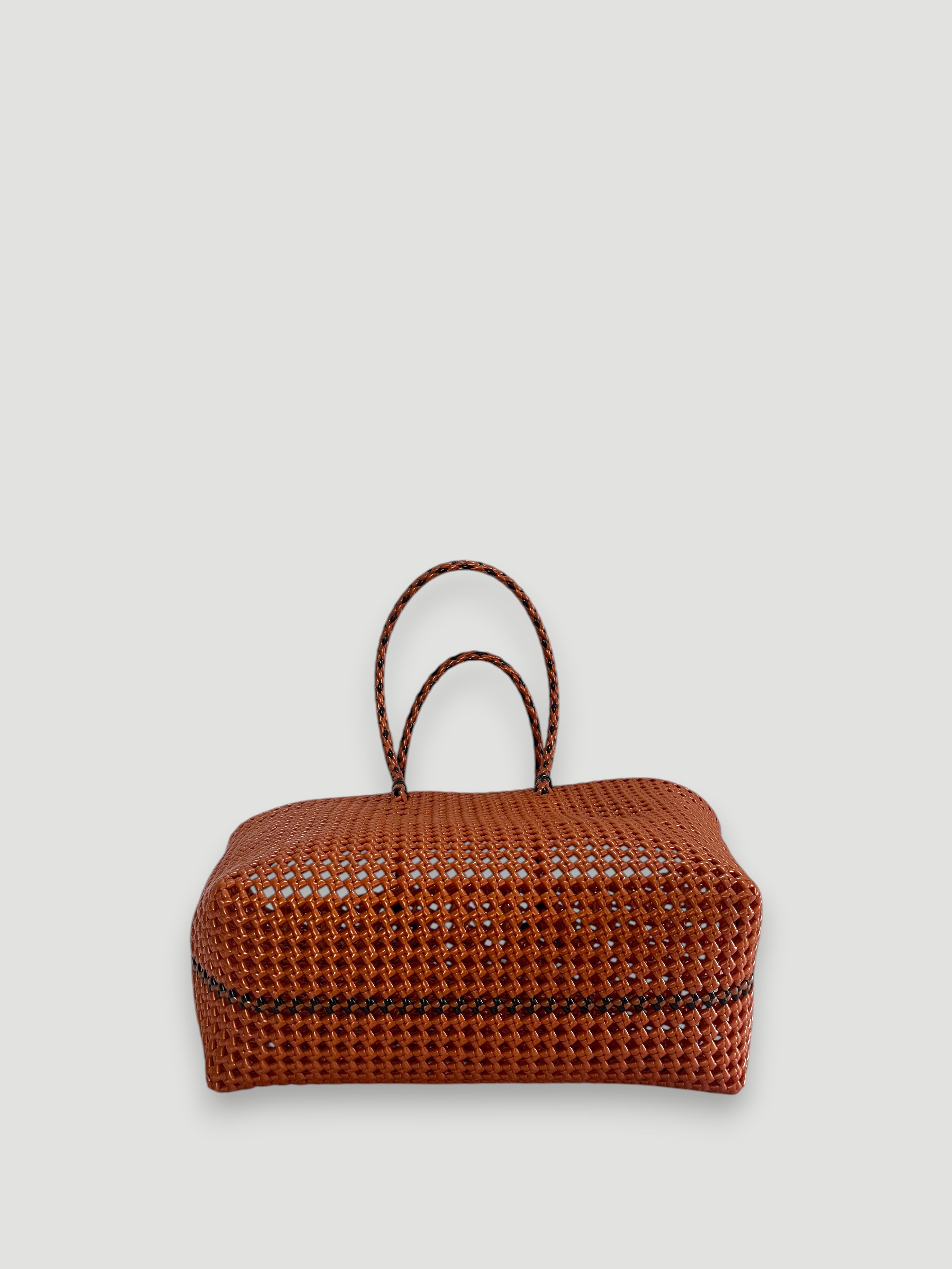No. 315L - Hand-woven basket bag - Large - Bronze &amp; black