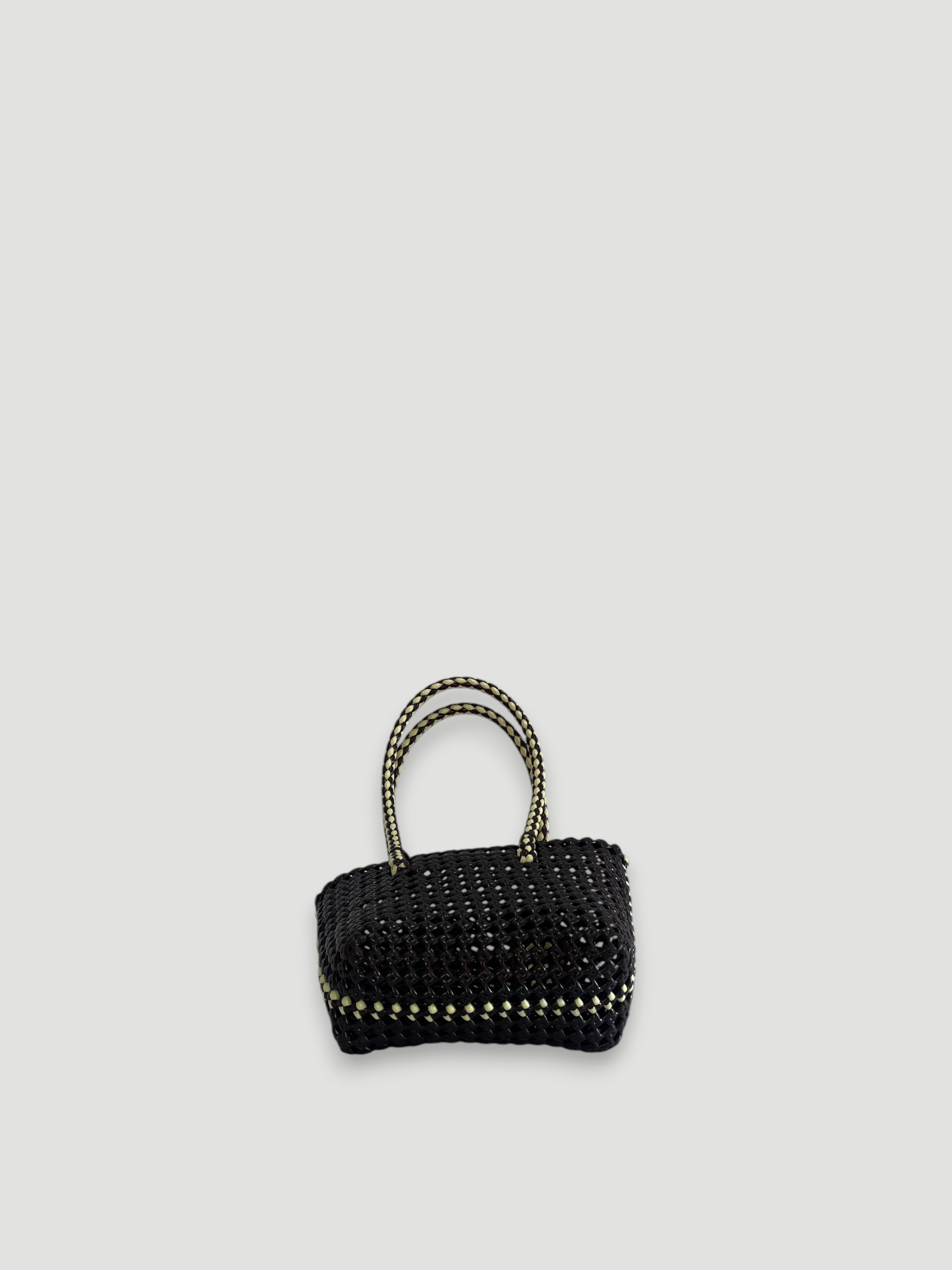 N°266XS bis - HANDWOVEN BASKET BAG - MINI - brown & cream