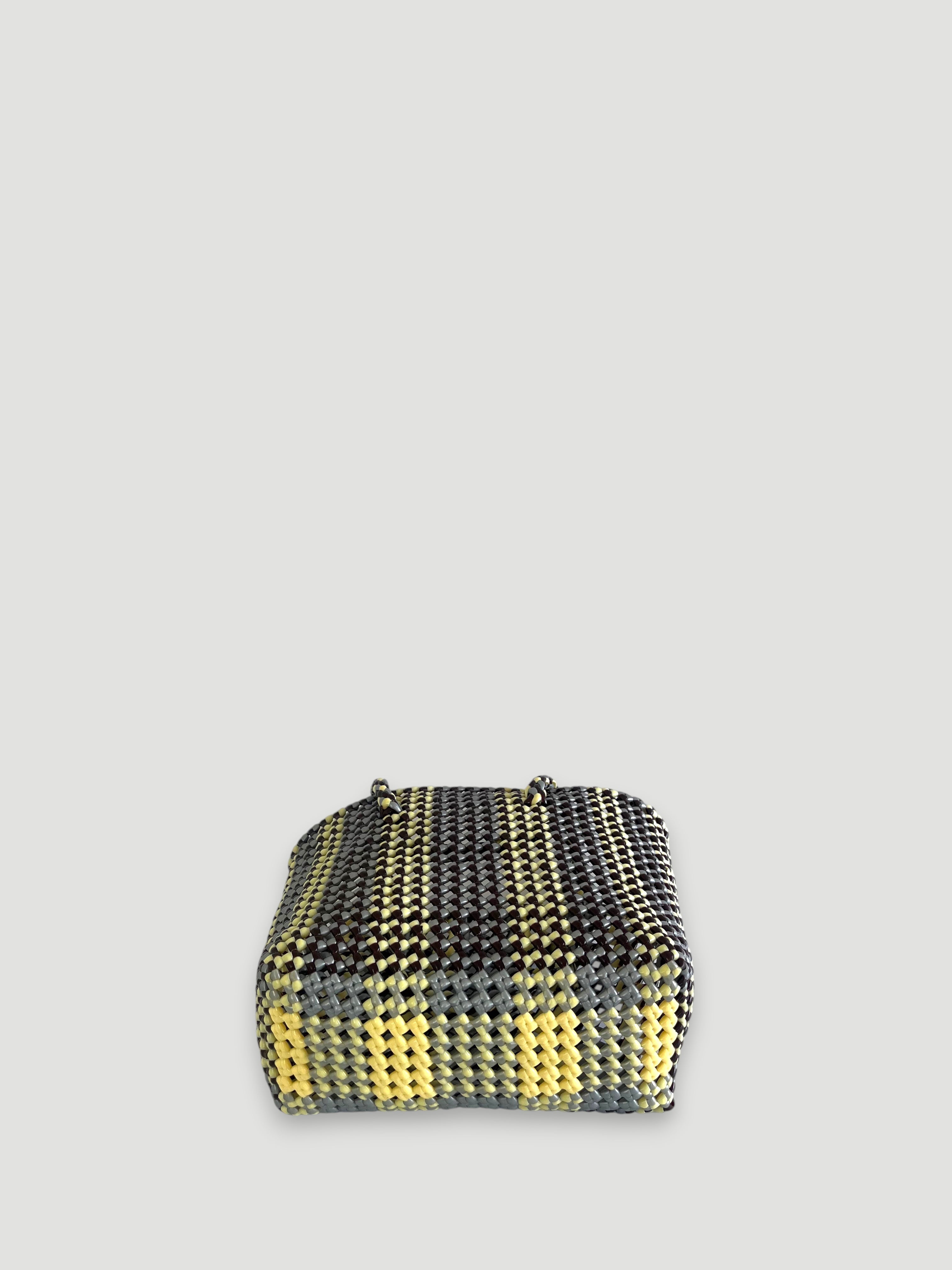 N°292S - SAC PANIER TRESSÉ MAIN - PETIT - multicolors