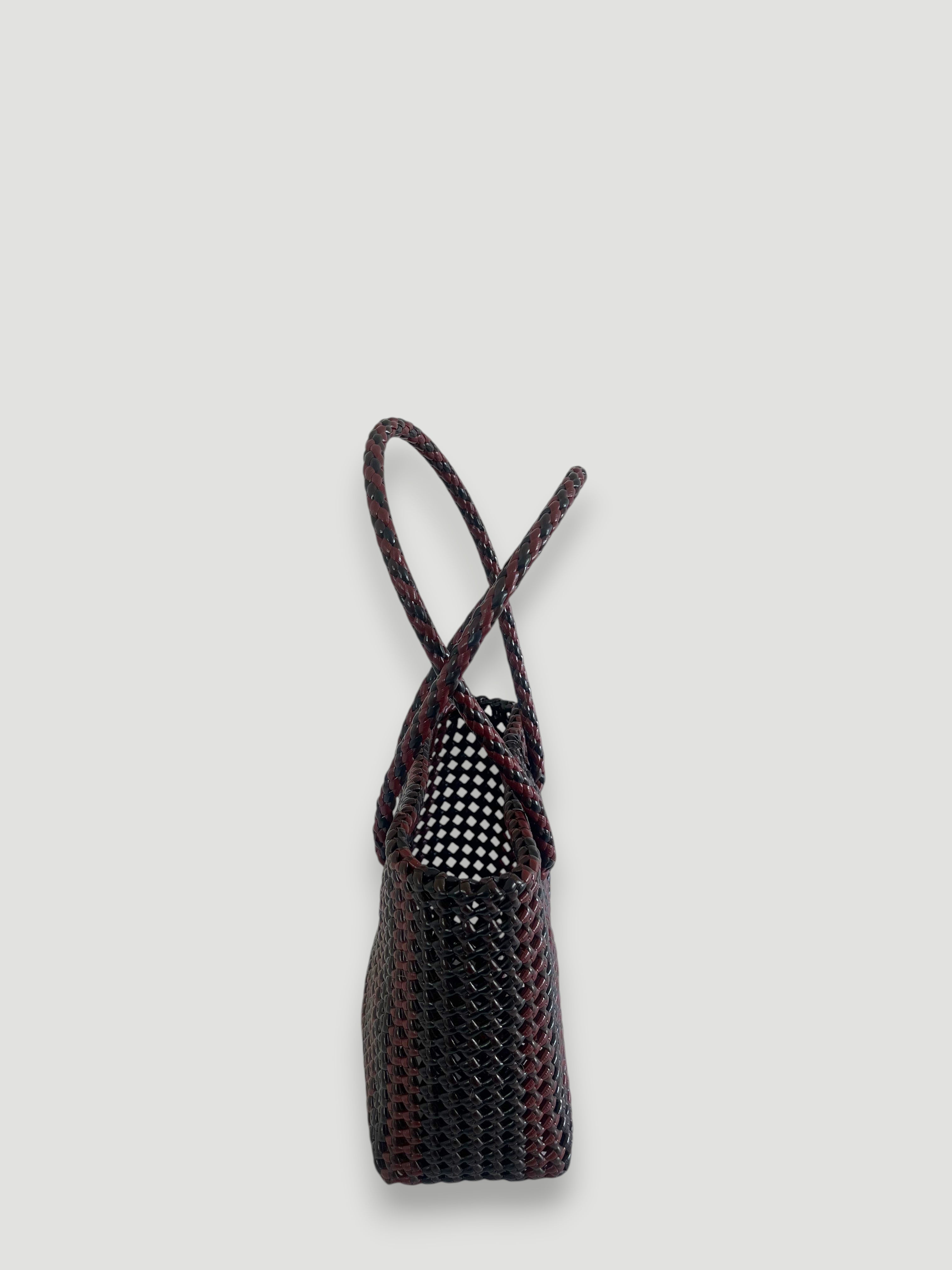 N°293S - SAC PANIER TRESSÉ MAIN - PETIT - multicolors