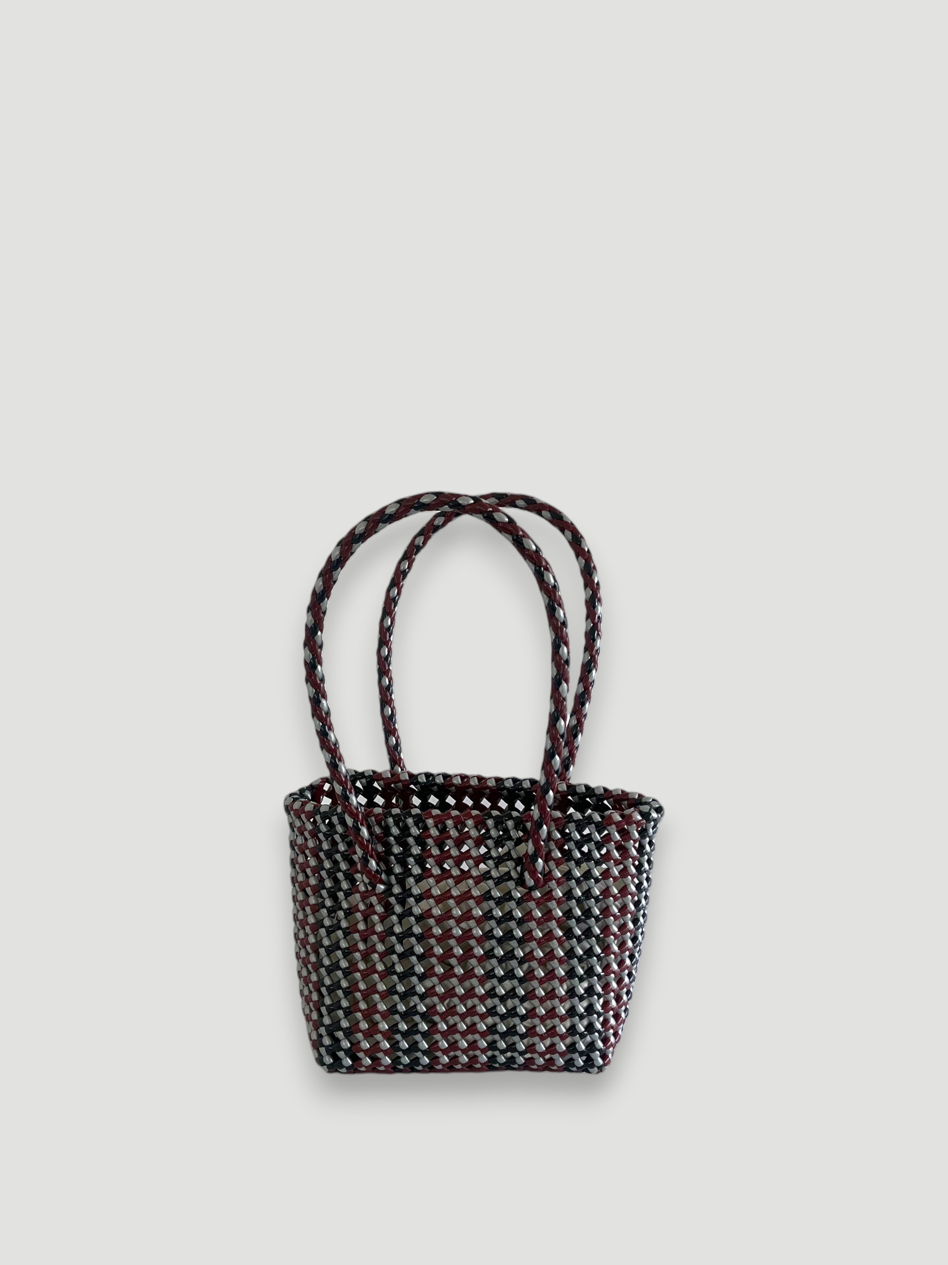 N°298XS - SAC PANIER TRESSÉ MAIN - MINI - multicolors