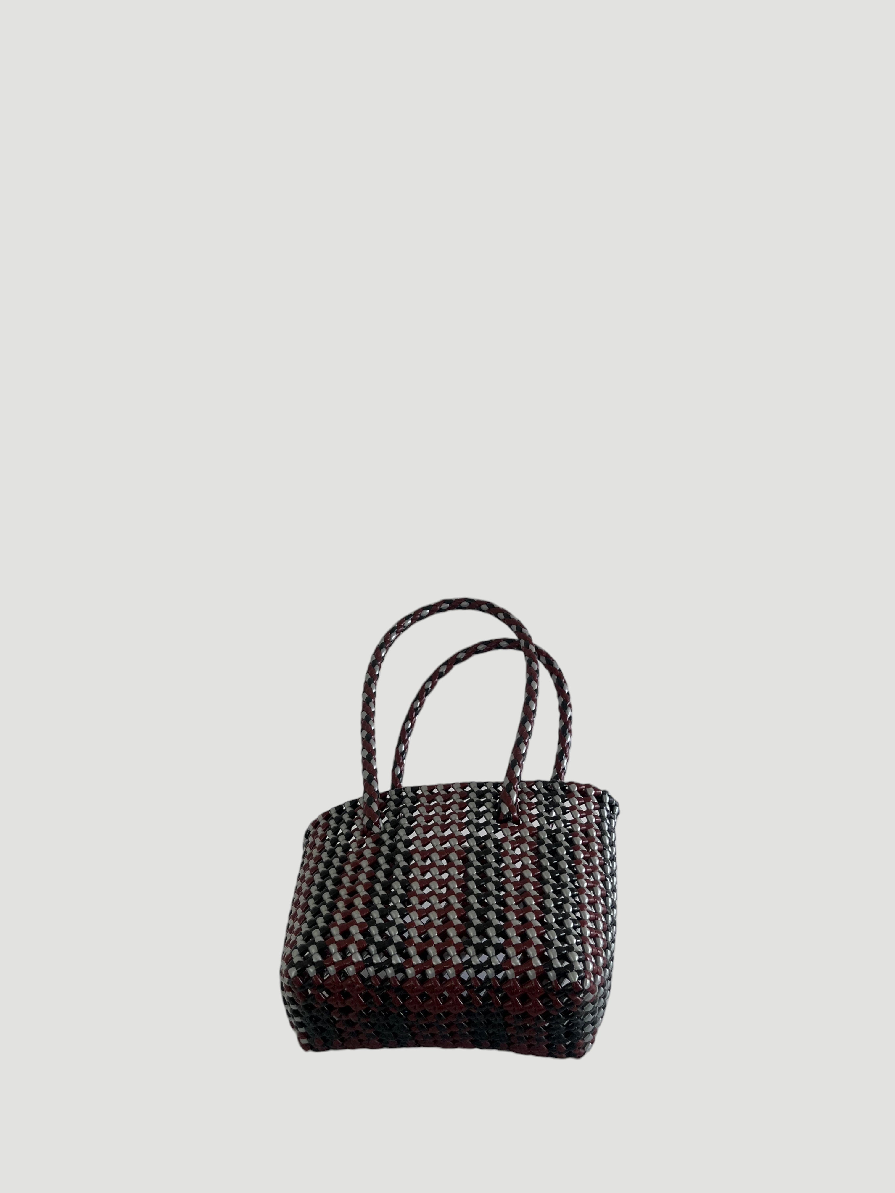 N°298XS - SAC PANIER TRESSÉ MAIN - MINI - multicolors
