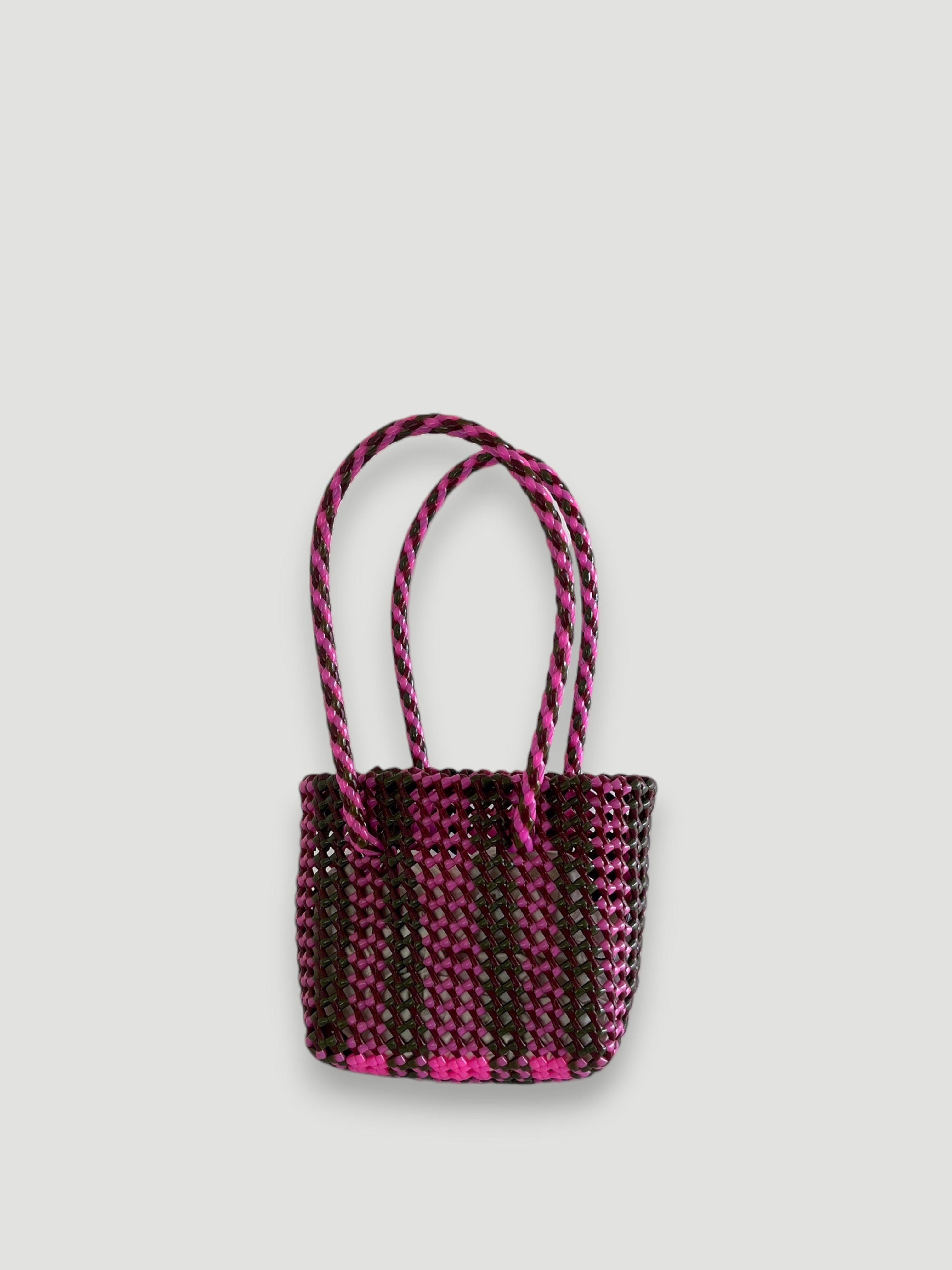 N°301XS - SAC PANIER TRESSÉ MAIN - MINI - multicolors
