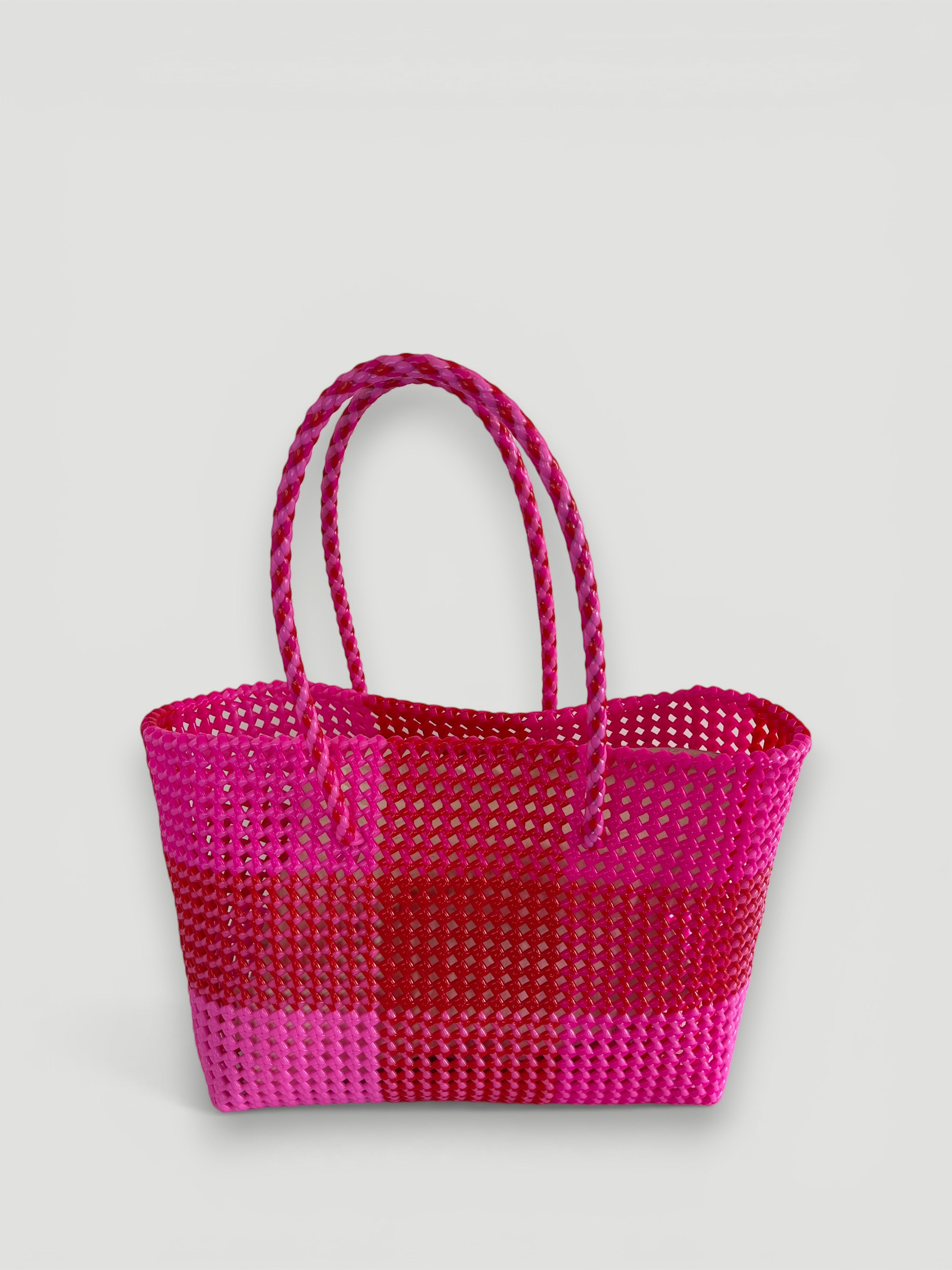 N°318L - SAC PANIER TRESSÉ MAIN - GRAND - multicolors