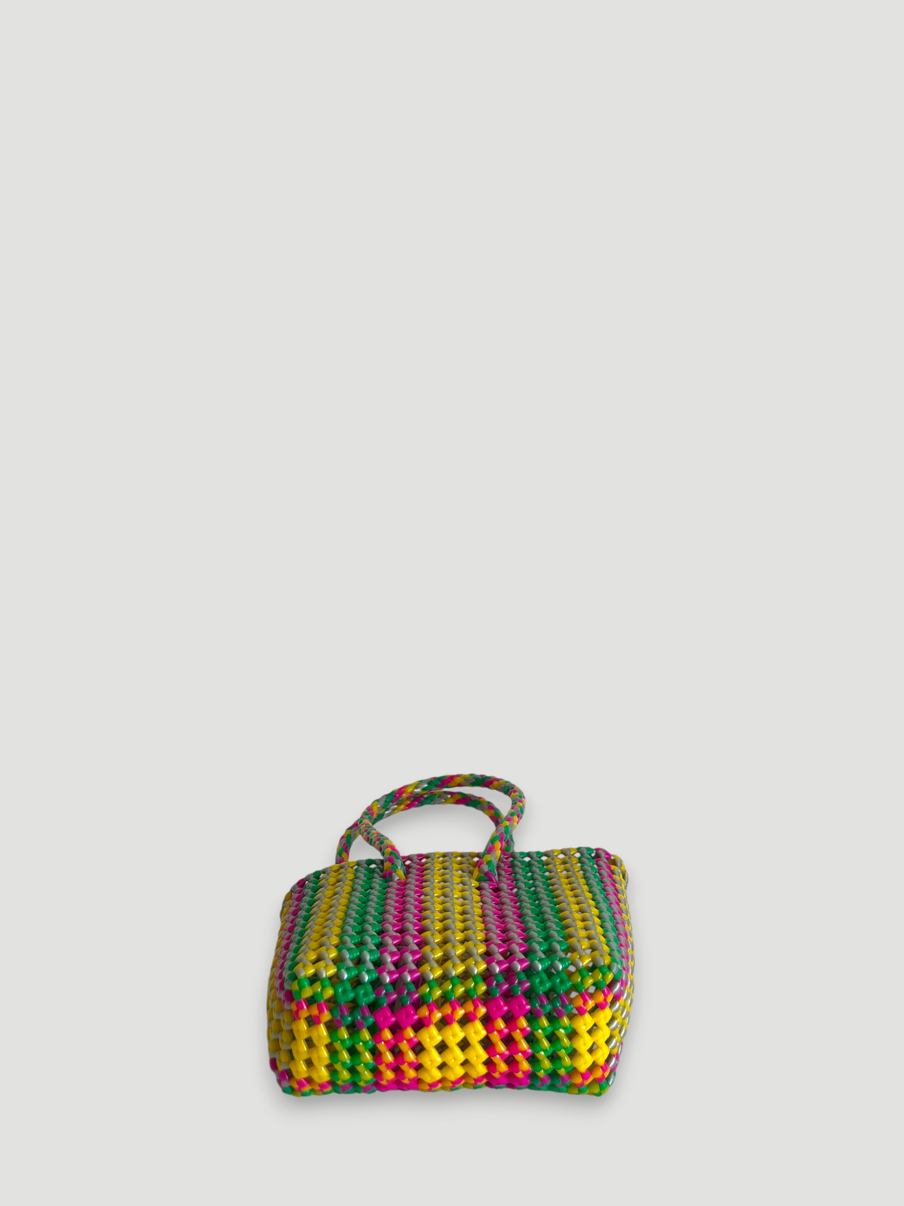 N°387XS - SAC PANIER TRESSÉ MAIN - MINI - multicolors
