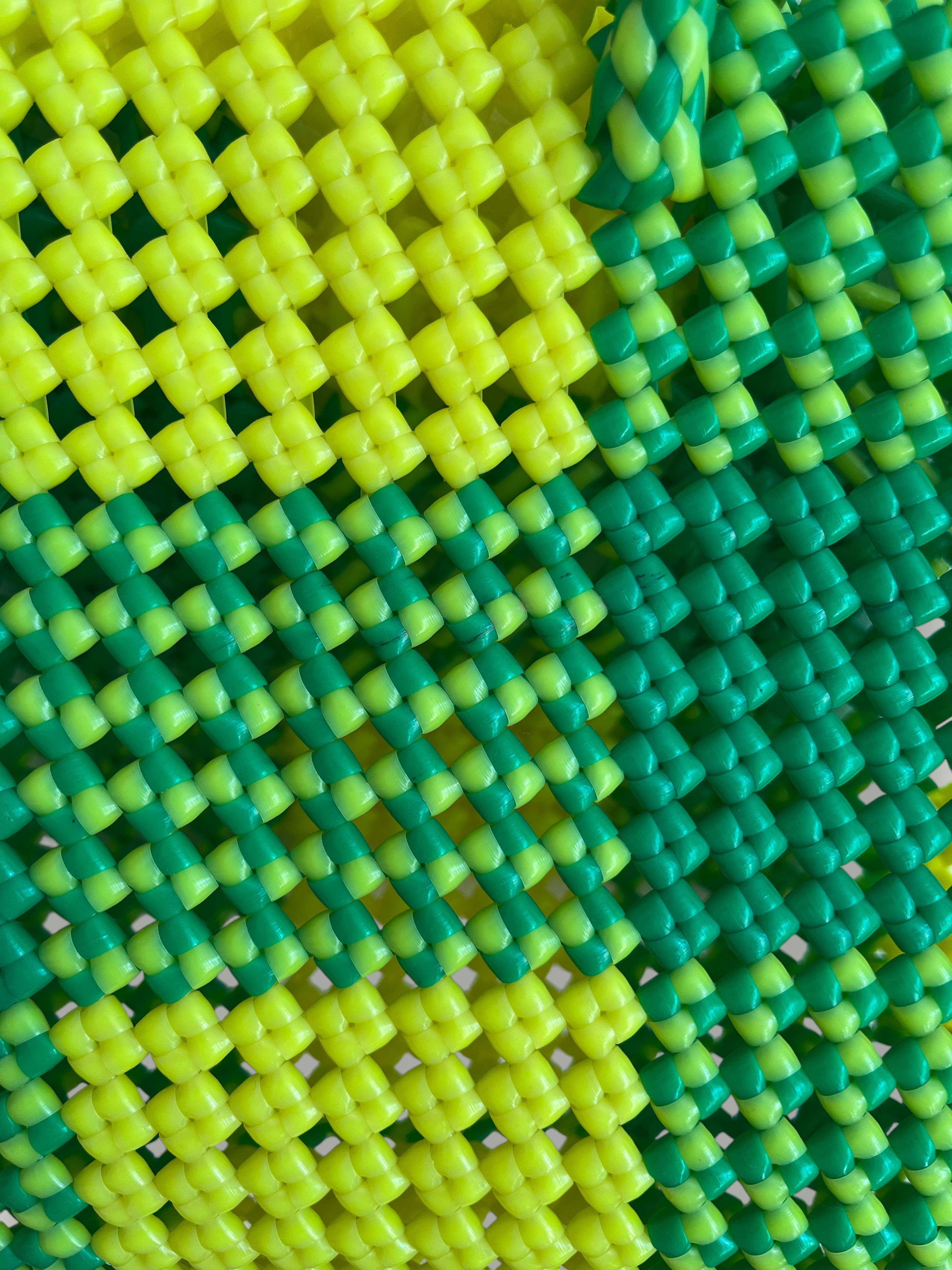 No. 29S - IMPERFECT BASKET BAG - SMALL - neon yellow & neon green