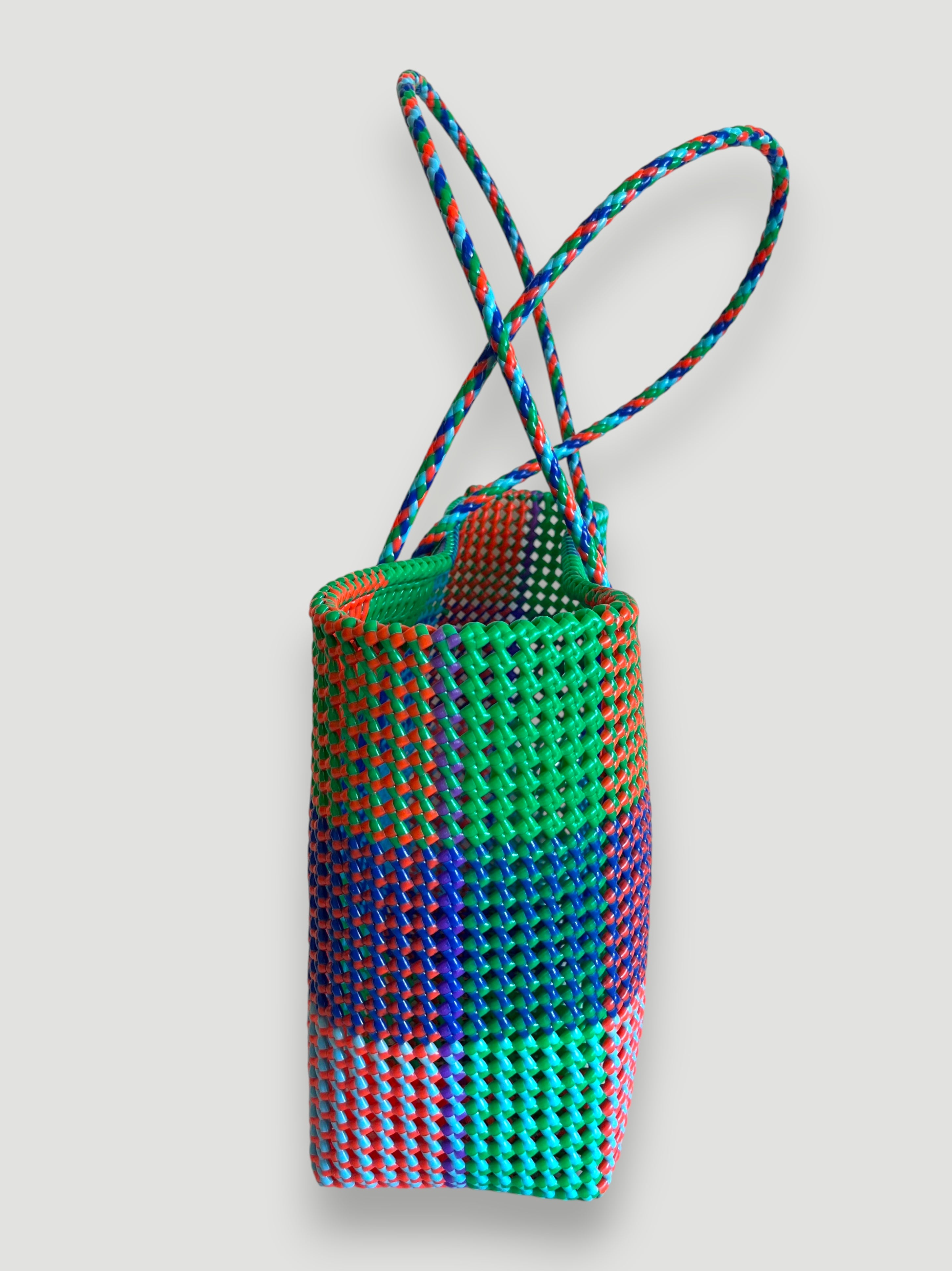 N°414XL - SAC PANIER TRESSÉ MAIN - MAXI - multicolors