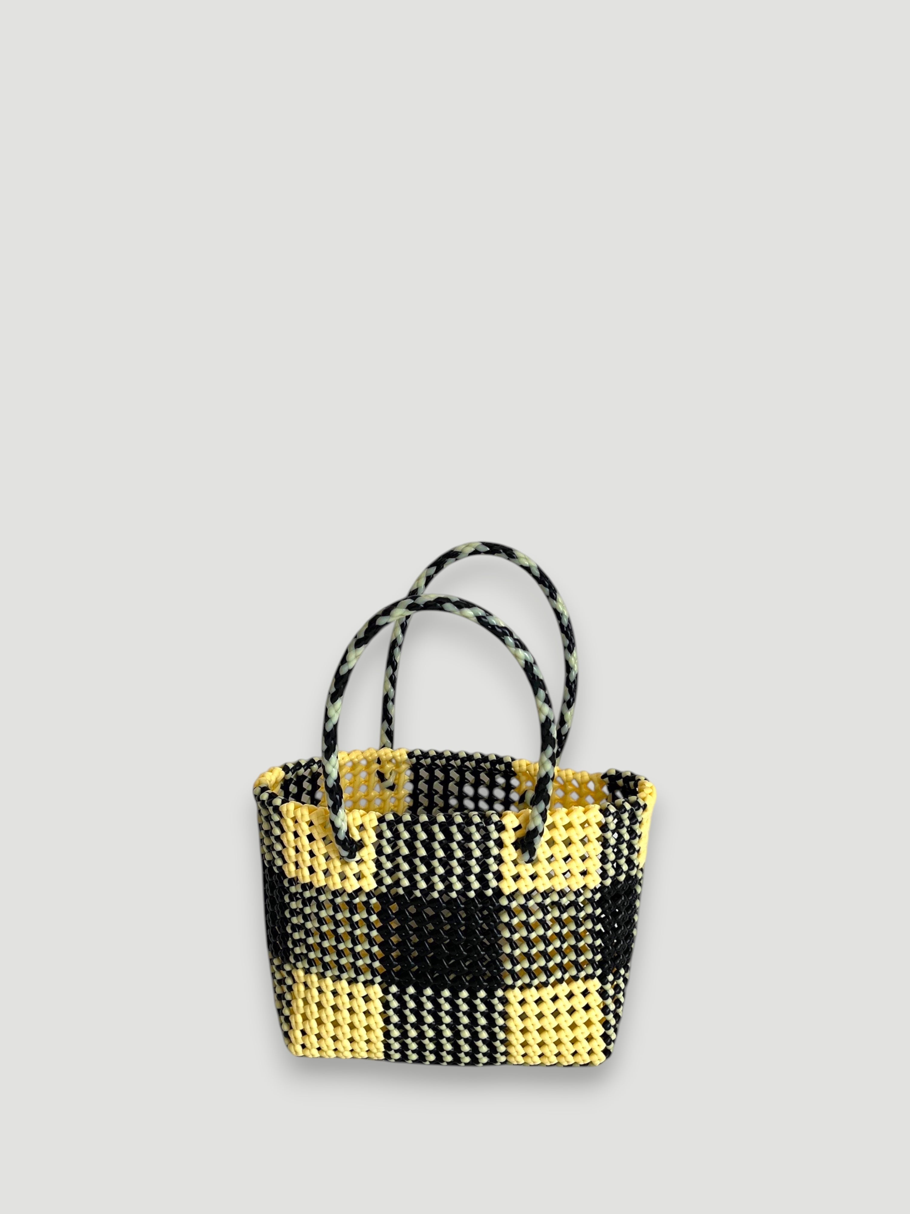 N°36S - SAC PANIER ARCHIVES - PETIT - noir & crème