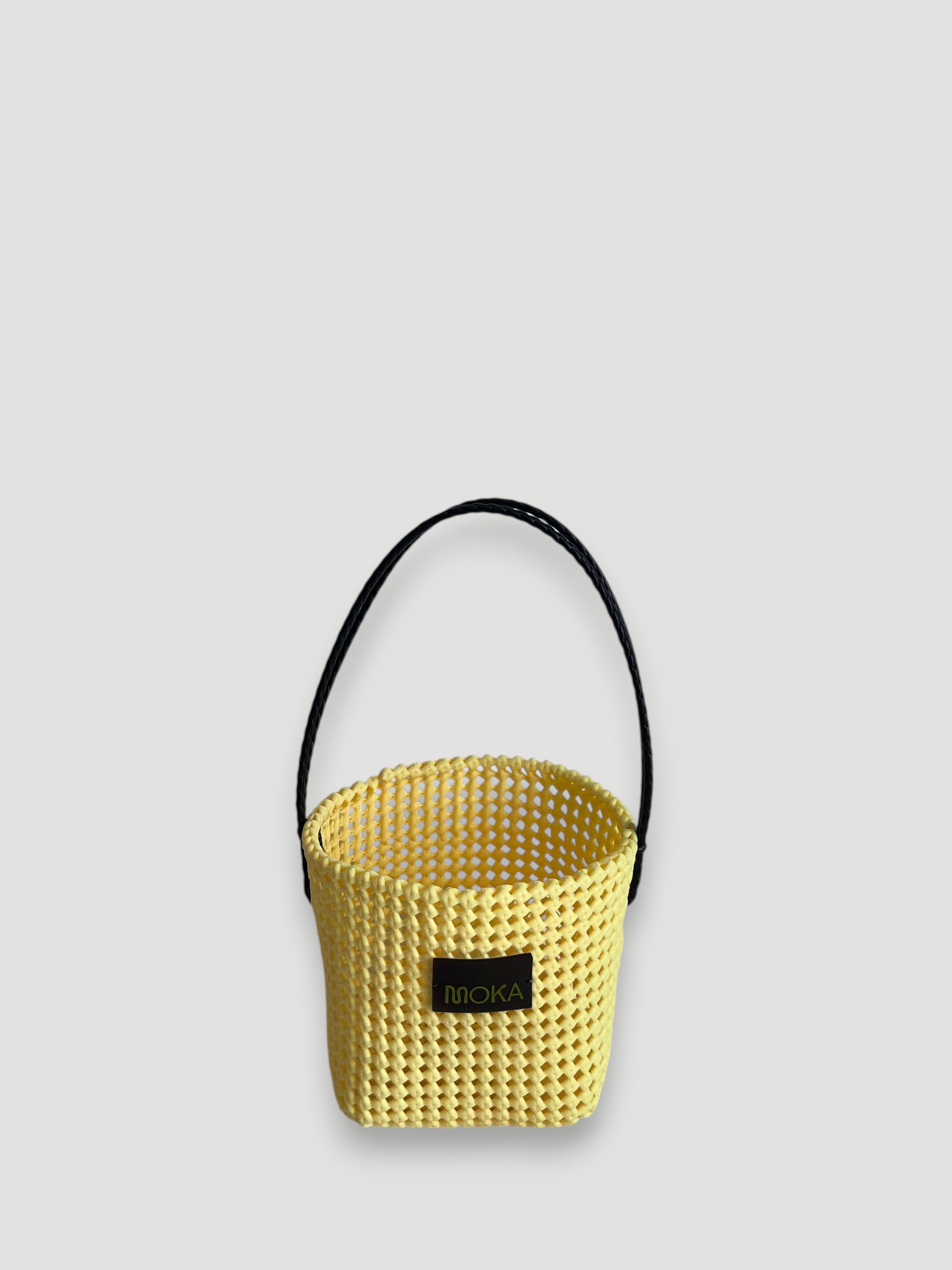 N°3SE - SAC PANIER TRESSÉ MAIN - SEAU - crème & noir