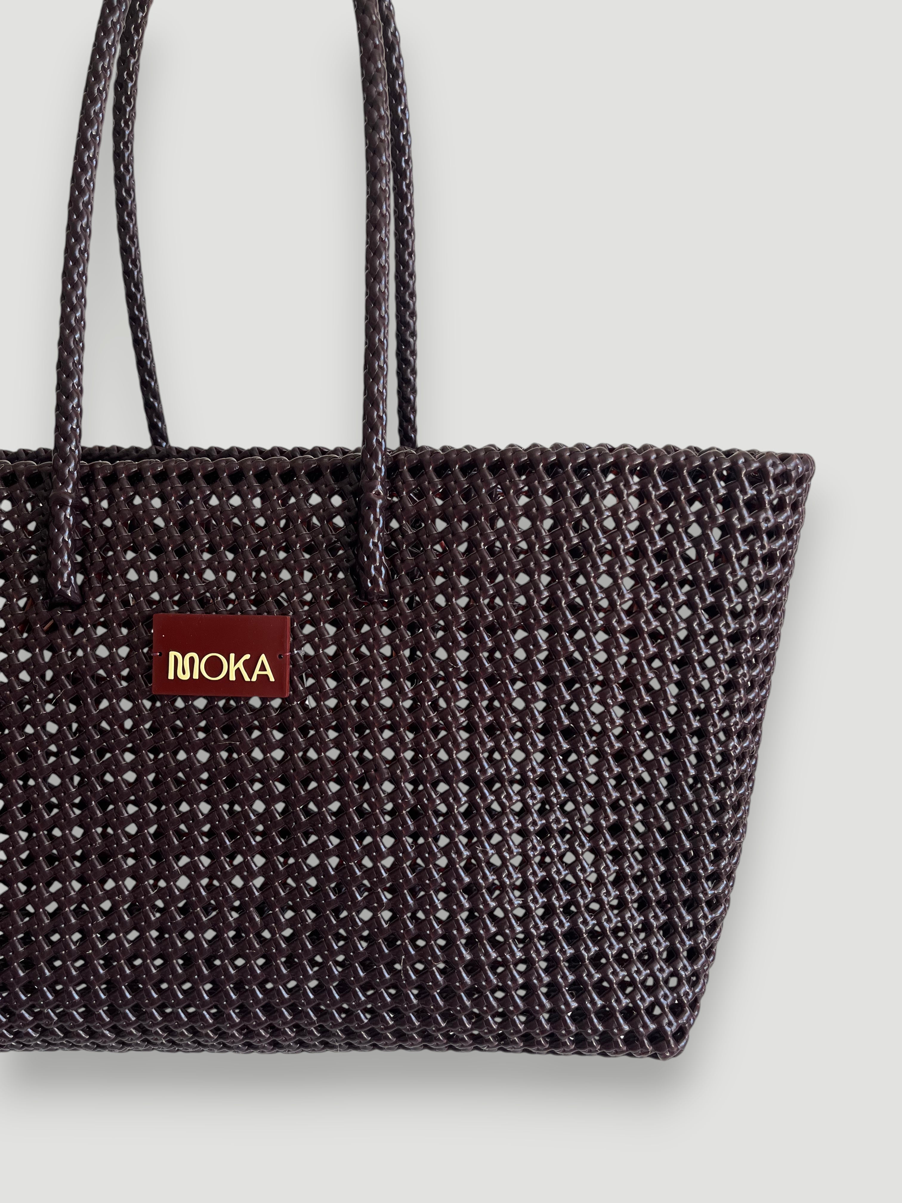 No. 266XL - Hand-braided basket bag - maxi - brown