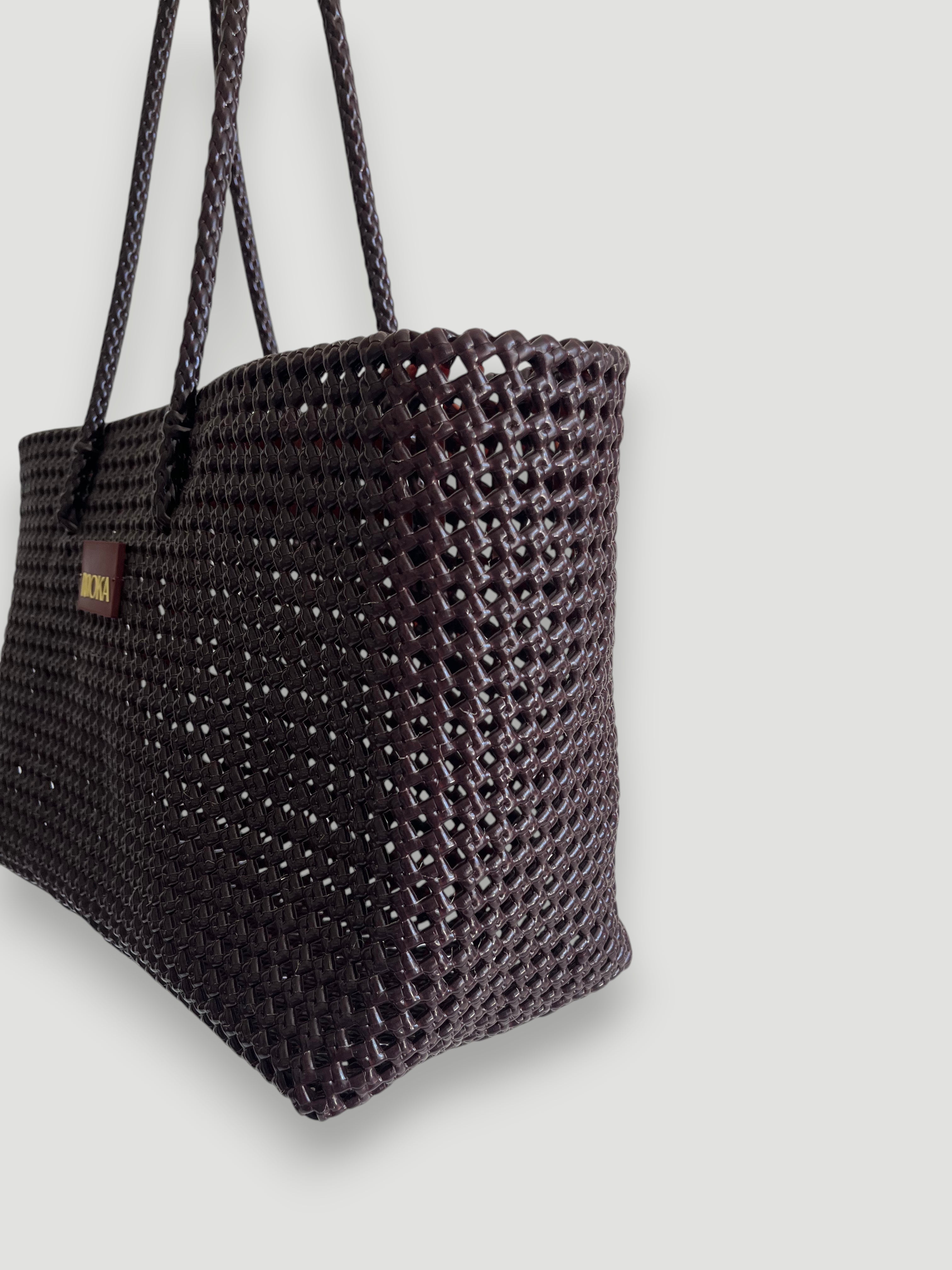 N°266XL - SAC PANIER TRESSÉ MAIN - MAXI - marron
