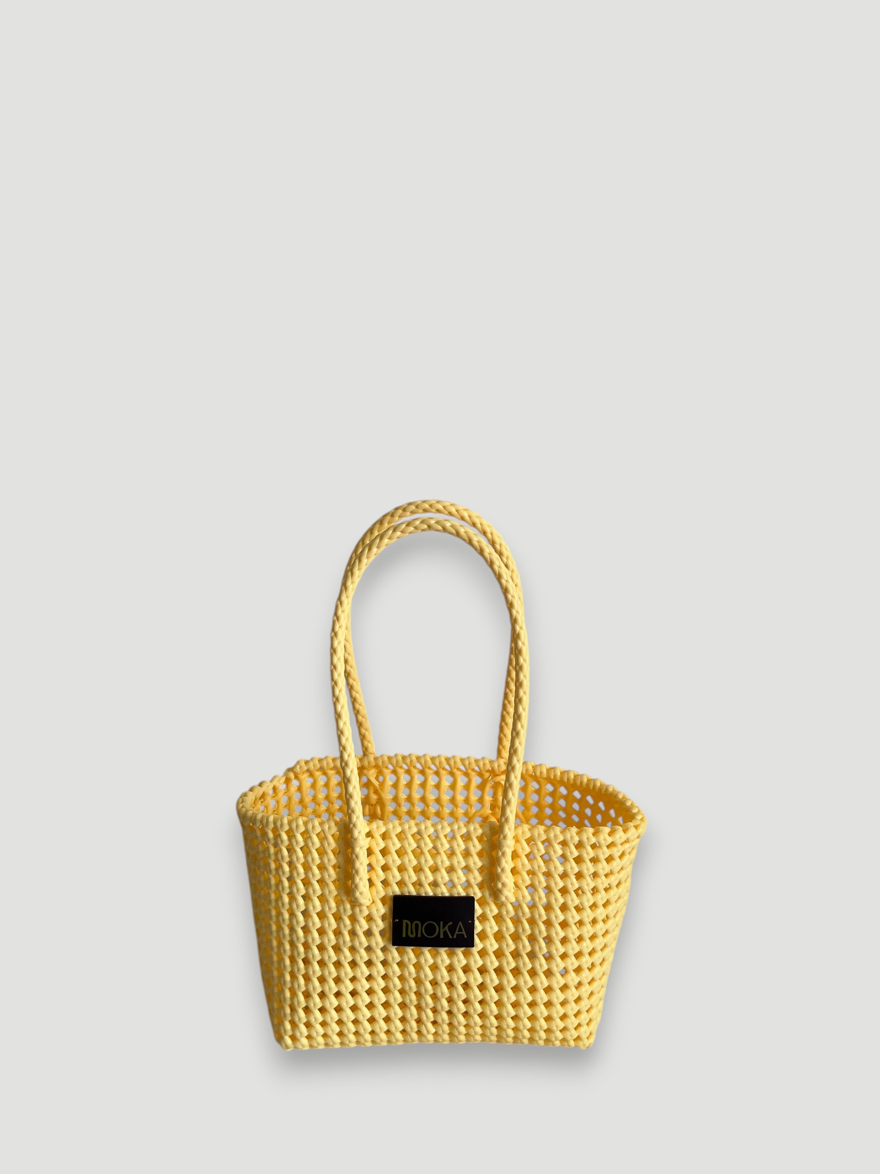 N°347S - SAC PANIER TRESSÉ MAIN - PETIT - crème
