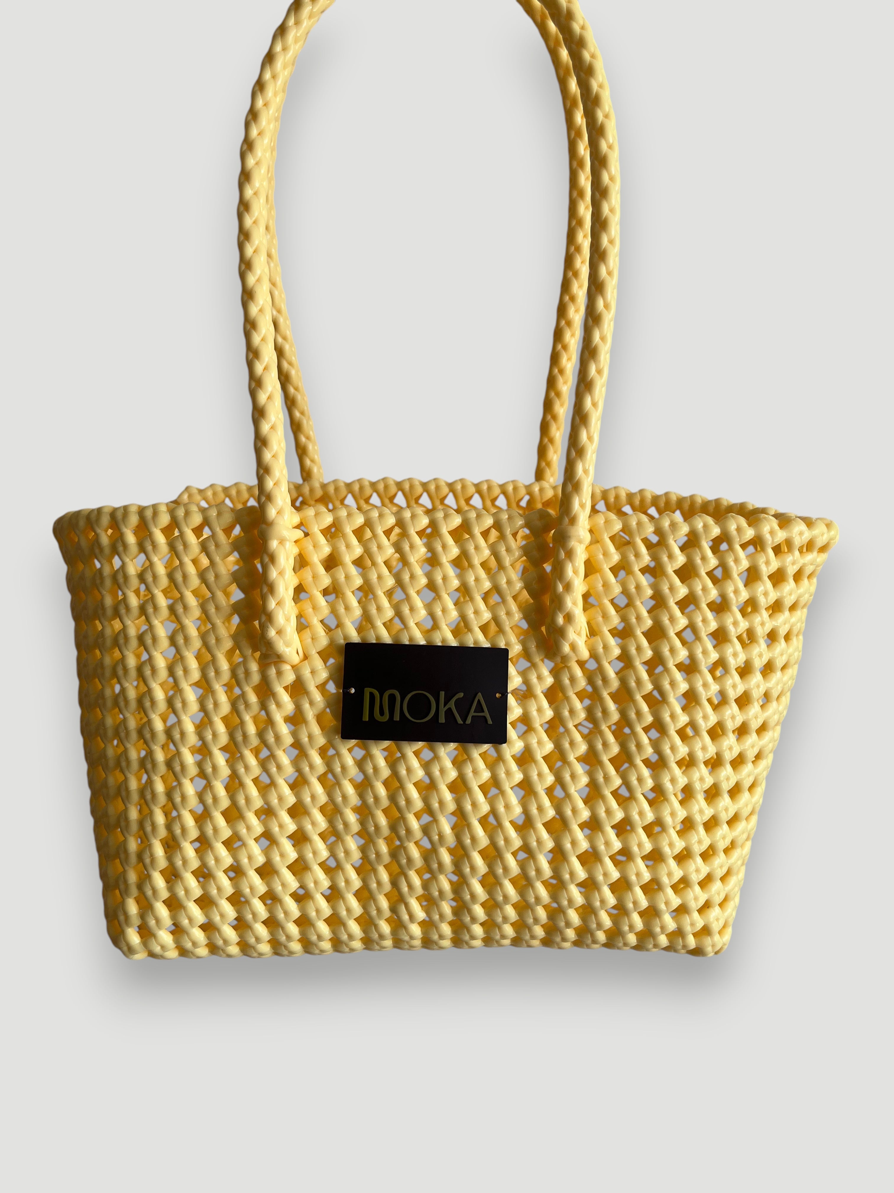 N°347S - SAC PANIER TRESSÉ MAIN - PETIT - crème