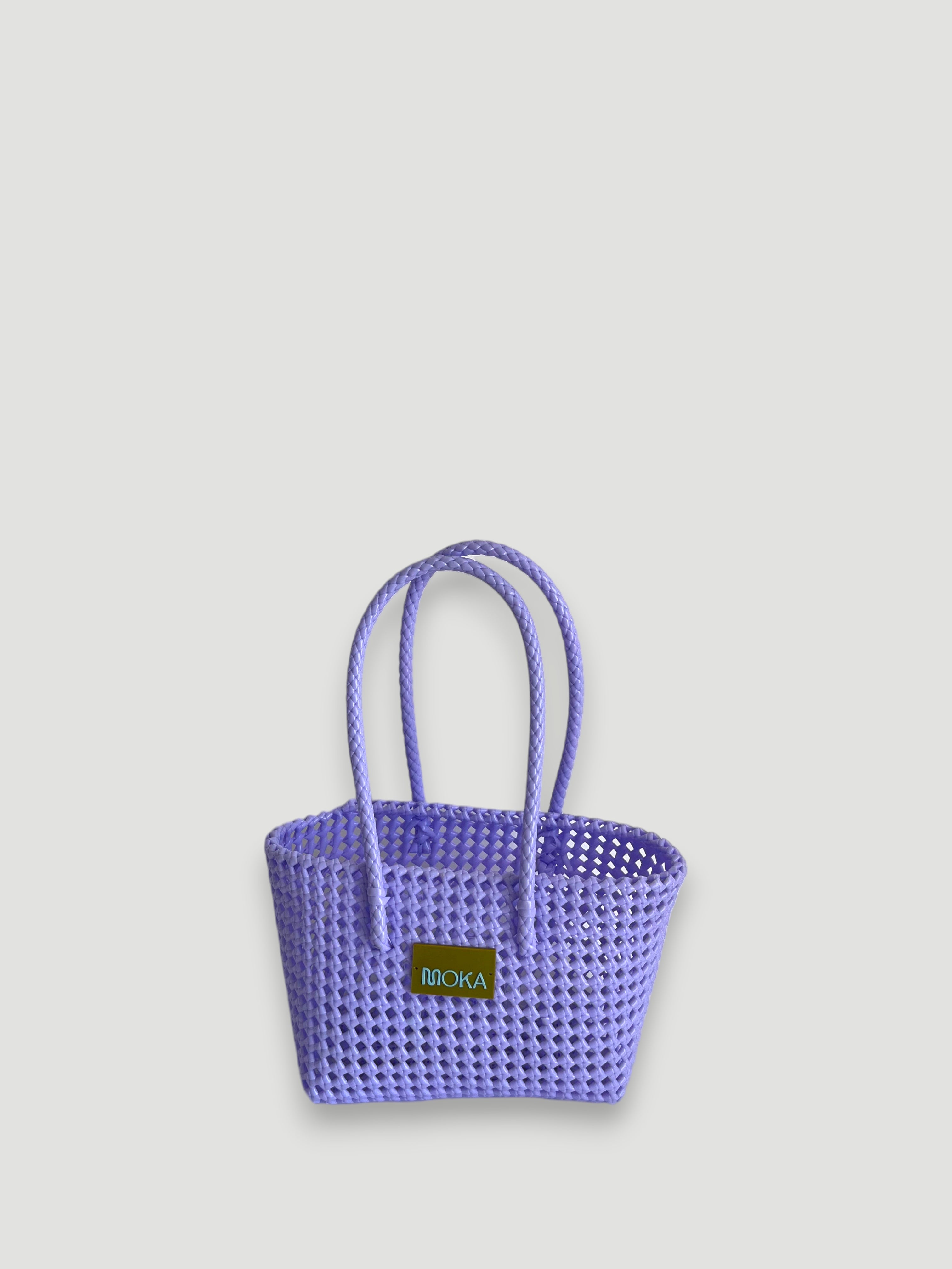 N°528S - SAC PANIER TRESSÉ MAIN - PETIT - lavende