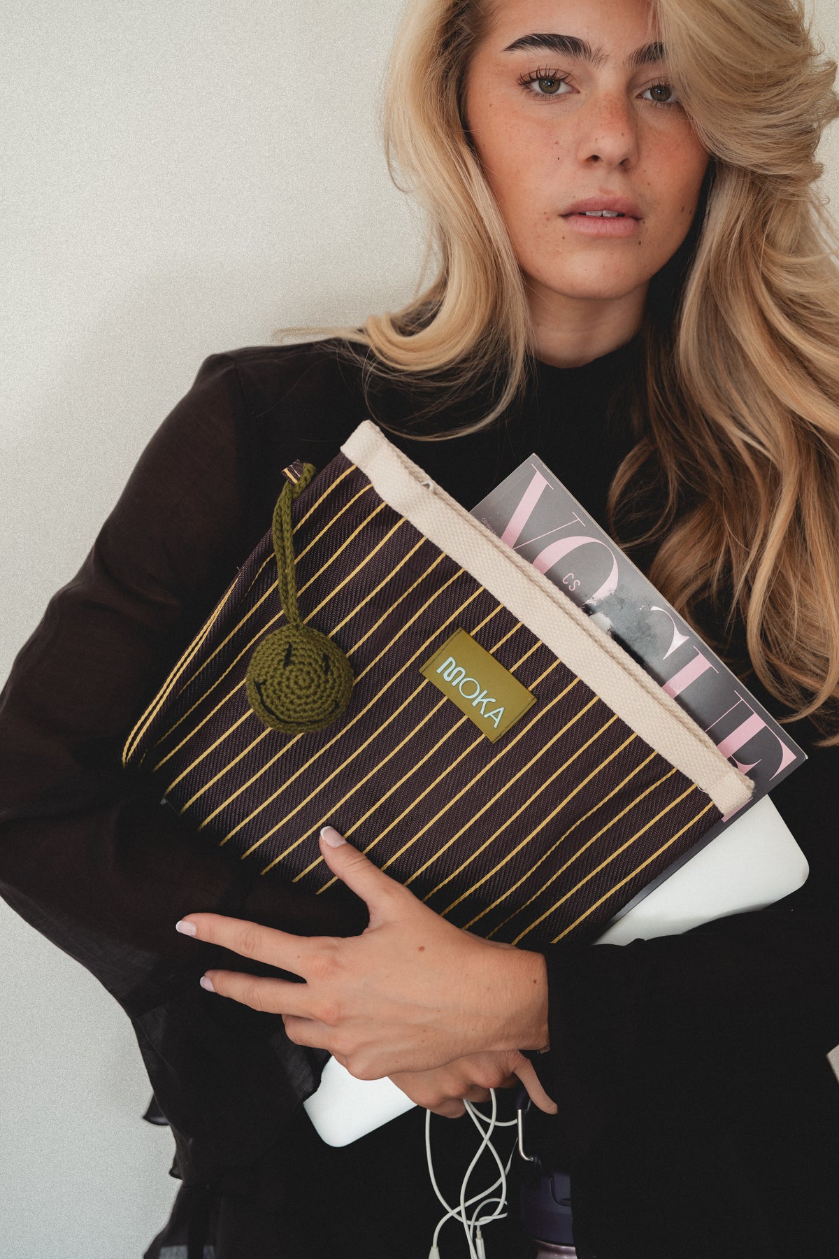 Pochette zippée, grand modèle - ESPRESSO