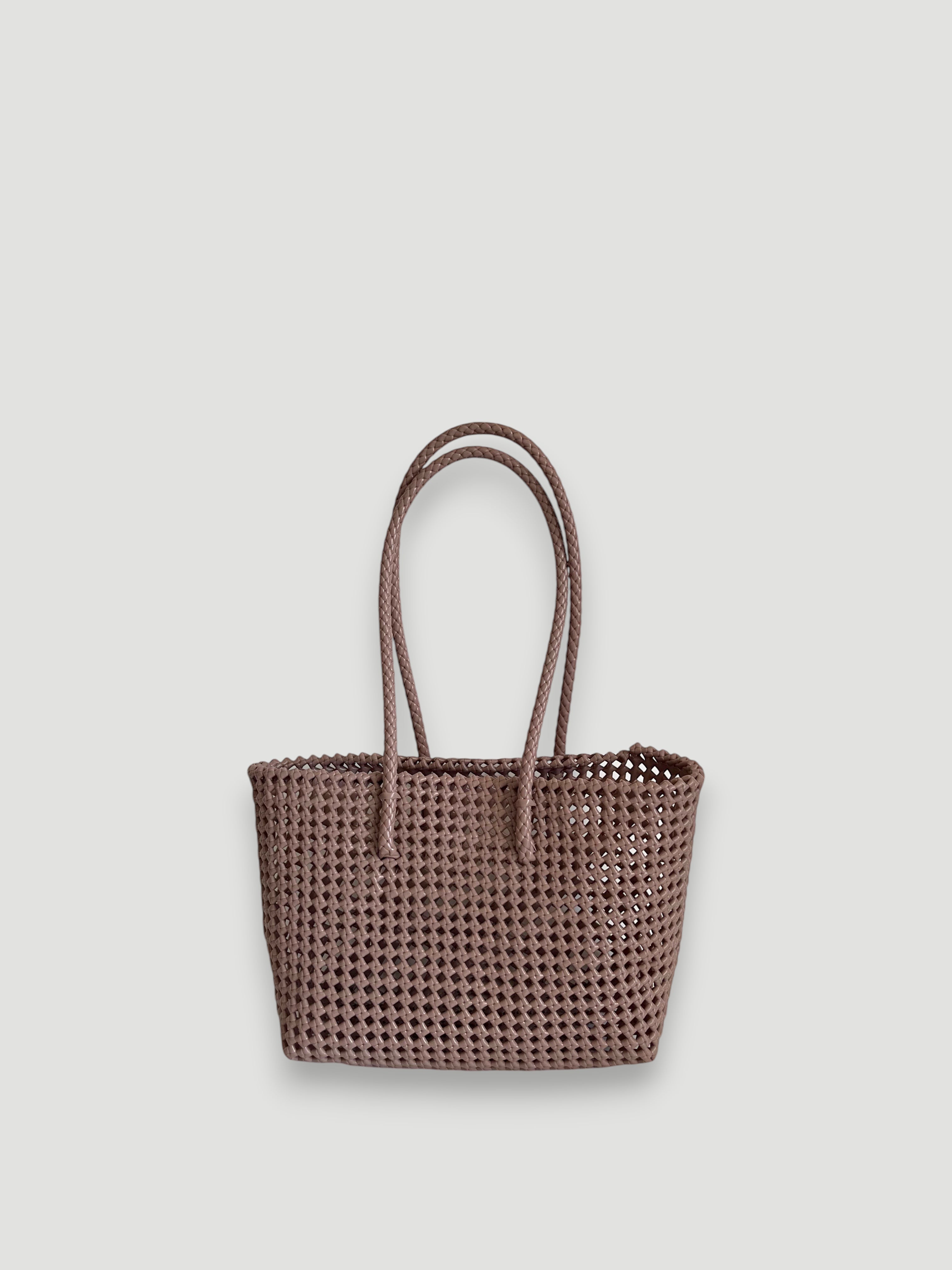 N°535M - HANDWOVEN BASKET BAG - MEDIUM - taupe
